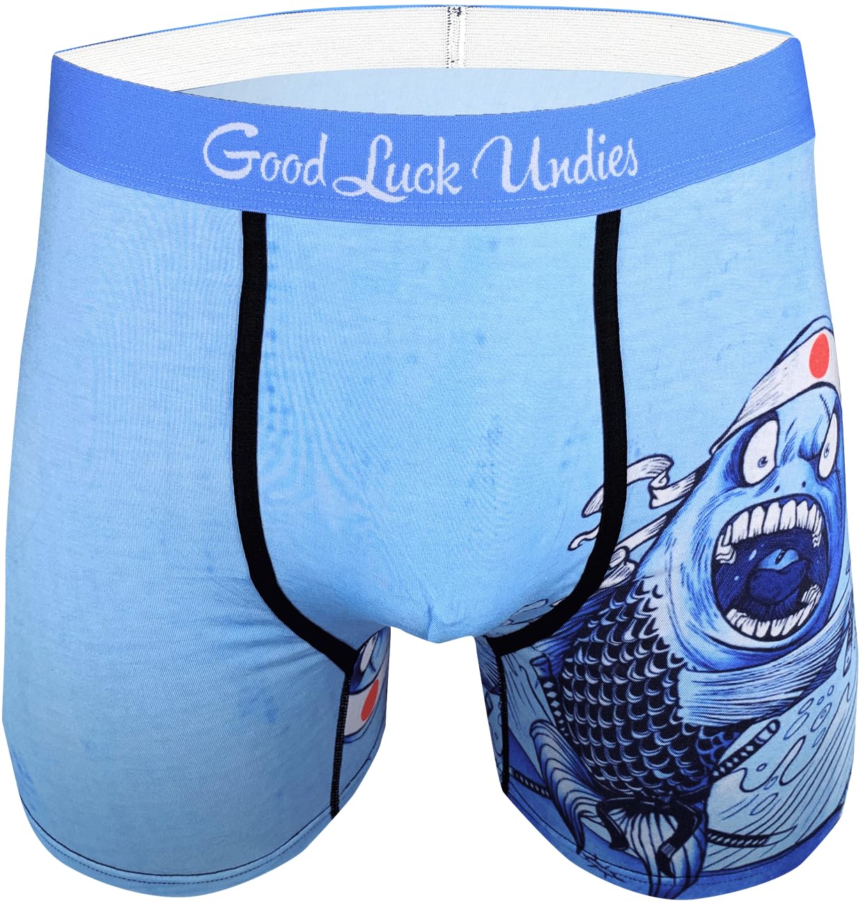 Lucky Men's Boxer Briefs - Fish & Ocean Animal Print Underwear for Comfort & Style | Perfect for Daily Wear, Gifts & Good Luck Charms