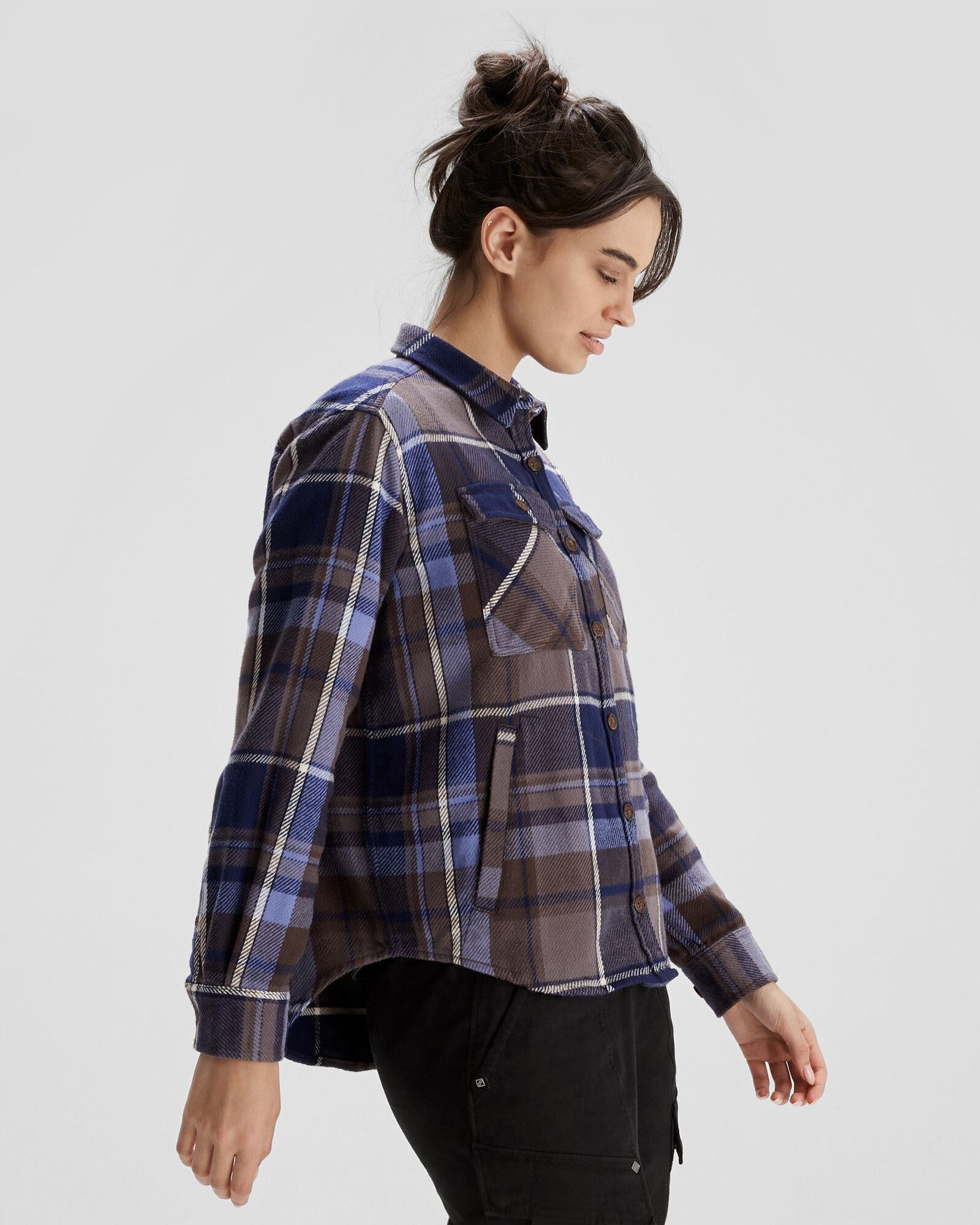 Women's Huntly Long Sleeve Plaid Shirt - Soft Flannel Button Down Top for Fall & Winter - Perfect for Cabin Getaways, Outdoor Adventures and Casual Office Wear