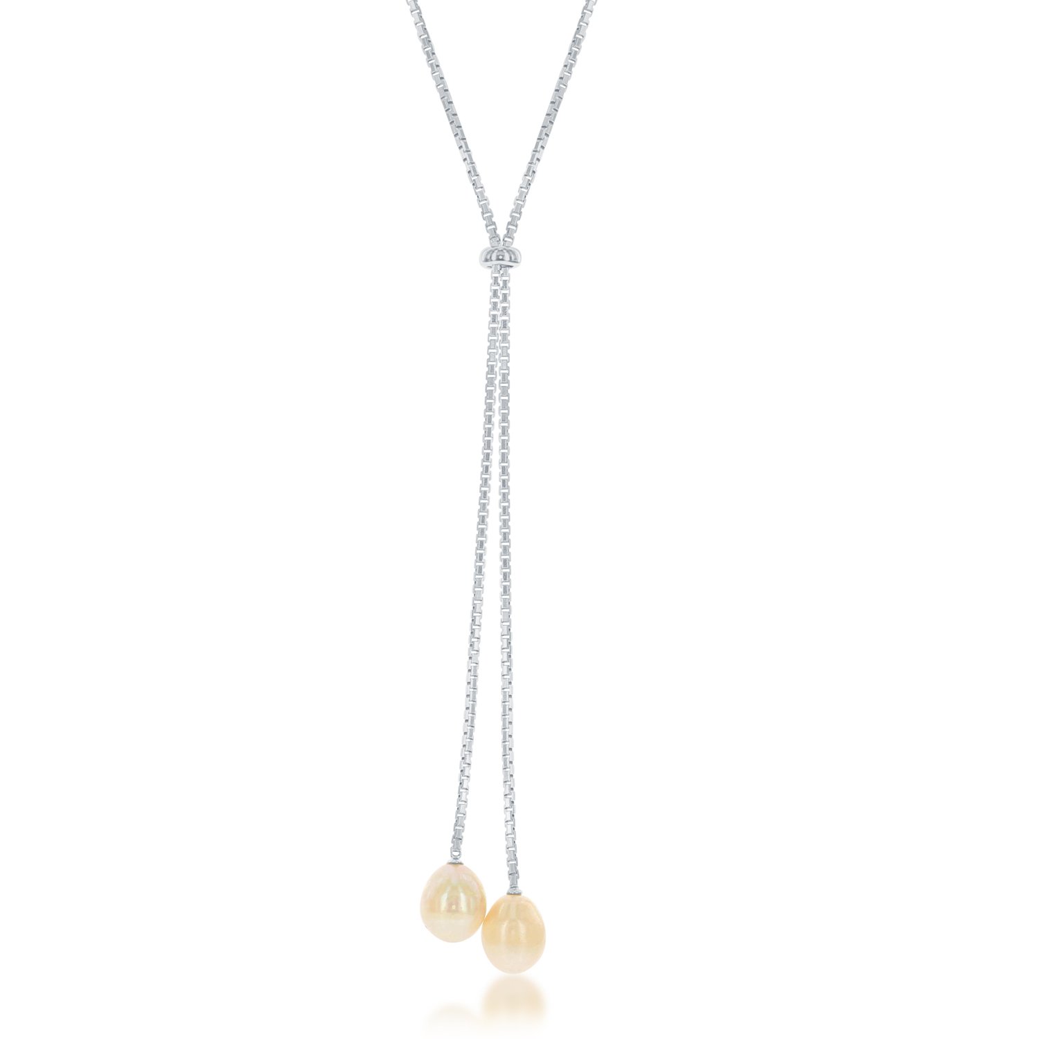 Beaux Bijoux Sterling Silver Adjustable Cultured Freshwater Pearl Necklace - Elegant Jewelry for Women, Gift for Her, Perfect for Weddings & Special Occasions