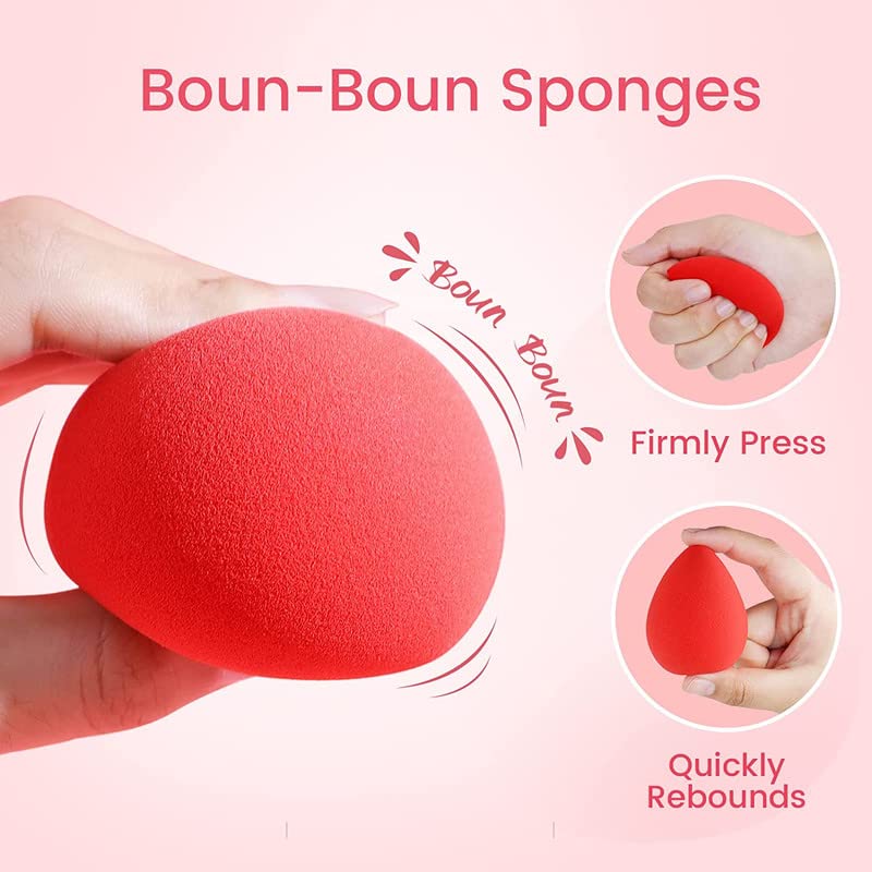 FAMEZA 5-Piece Makeup Sponge Set - Latex-Free Beauty Blender for Foundation, Cream & Powder - Multi-Colored Bouncy Sponges for Flawless Makeup Application - Perfect for Daily Use, Travel & Professional Makeup Kits