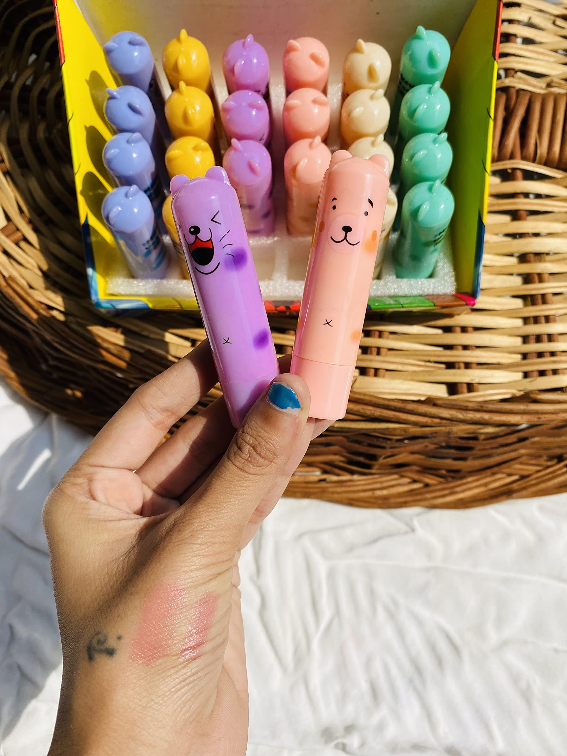 6-Pack Cute Cartoon Lip Balm Set - Moisturizing & Hydrating Lip Care for Kids & Adults - Perfect for School, Travel, and Daily Use