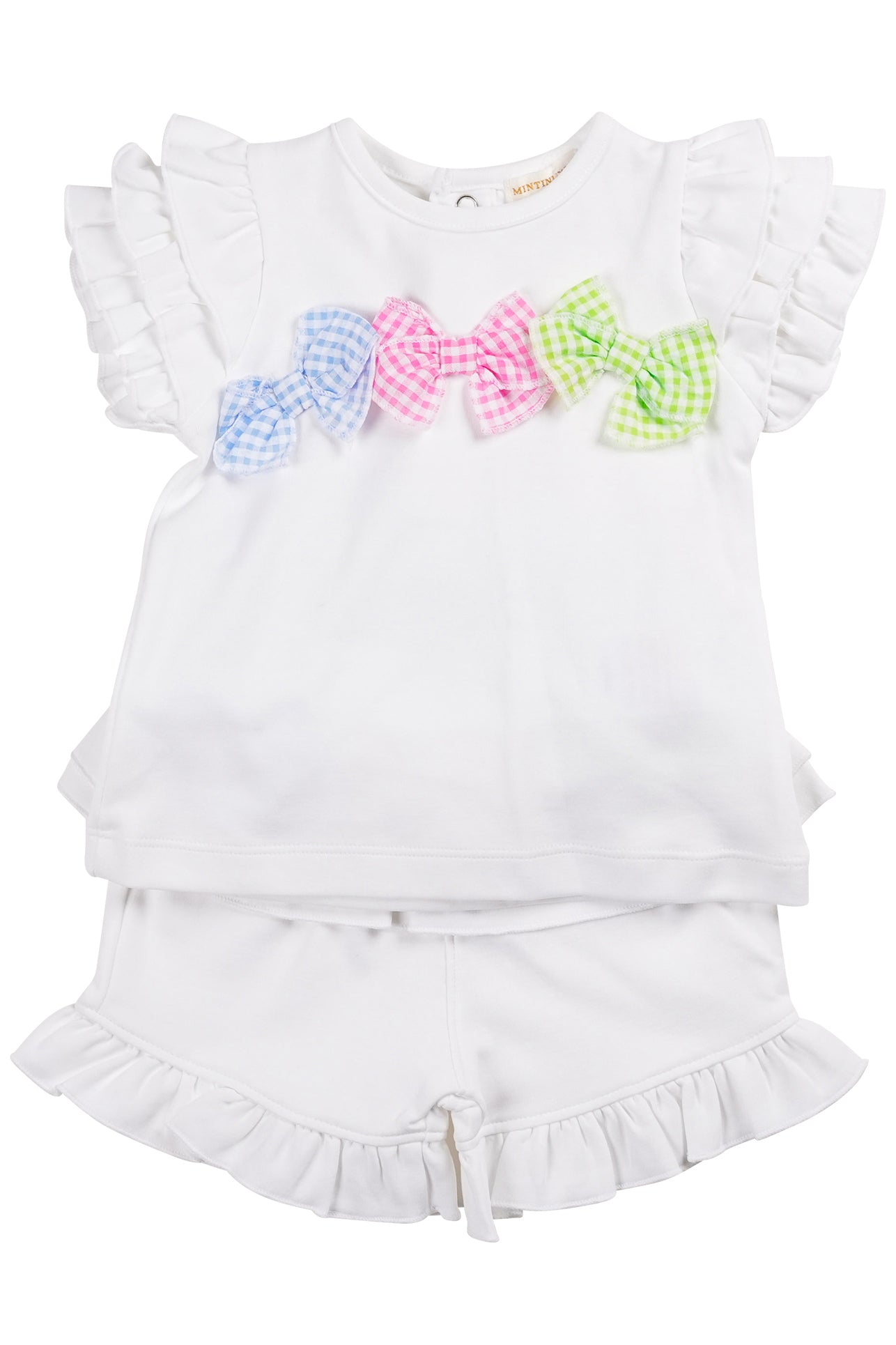 Daisy White Gingham Bow Top and Shorts Set - Cute Summer Outfit for Women | Perfect for Beach Vacation, Picnic Dates & Outdoor Activities