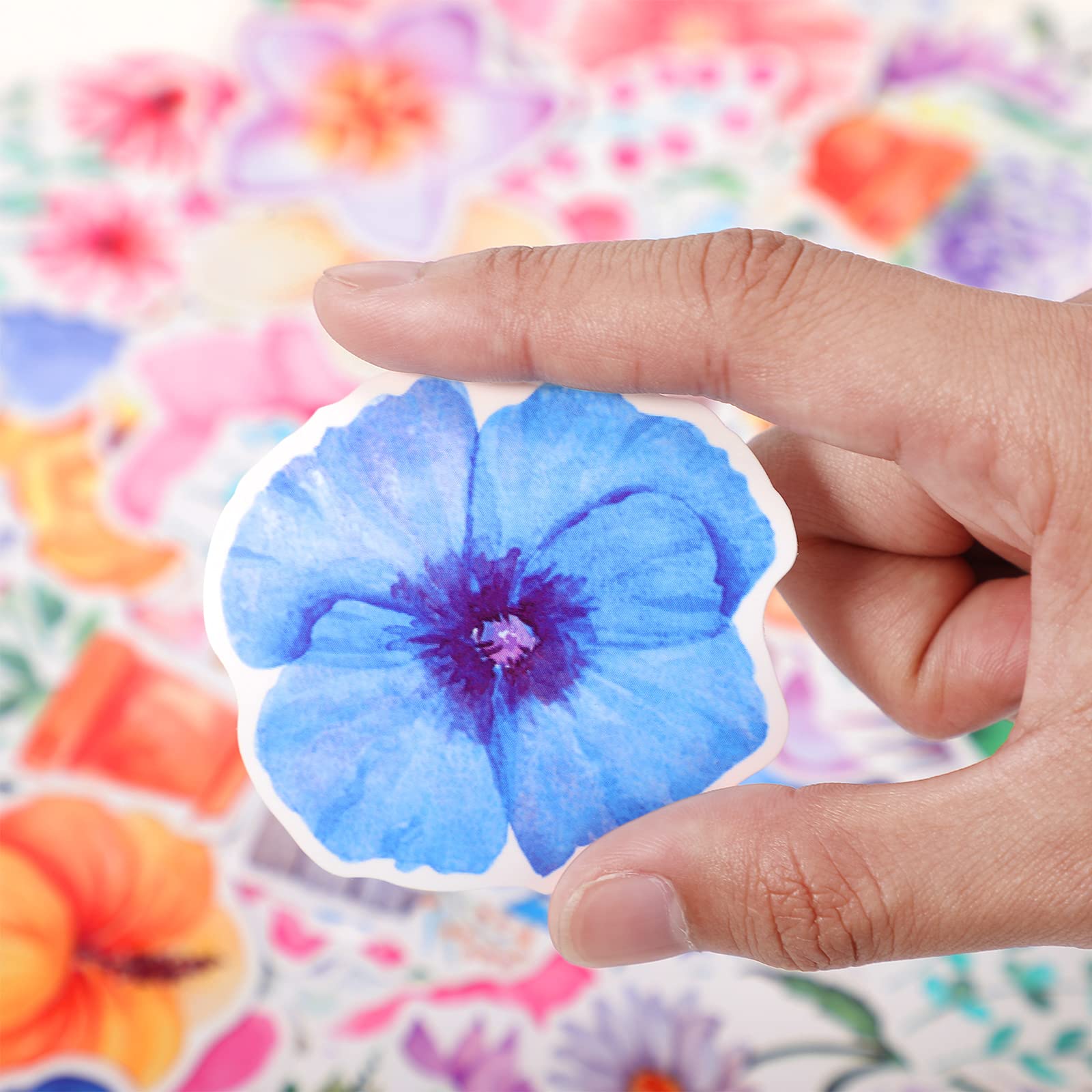 120 Pieces Waterproof Flower Stickers - Vinyl Decals for Water Bottles, Phones, Laptops, Skateboards & Scrapbooks - Cute Floral Designs for Kids, Teens & Adults - Perfect for DIY Crafts, School Projects & Personalizing Belongings