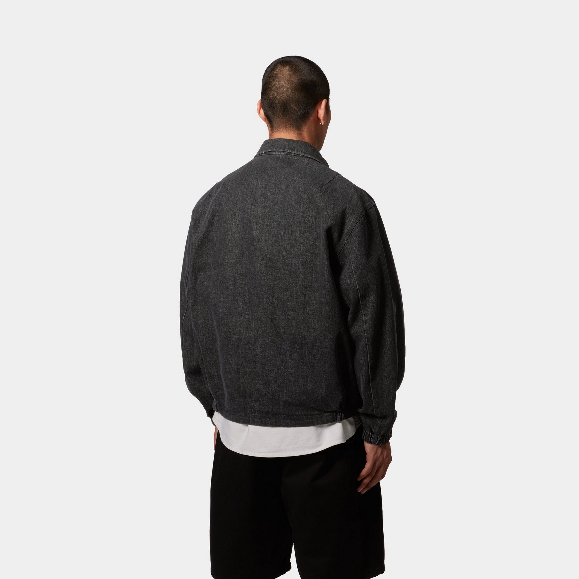 Hudson Reversible Jacket for Men & Women - Black Stone Washed & Heart Pinstripe Design | Lightweight Water-Resistant Outerwear for Hiking, Travel & Everyday Wear