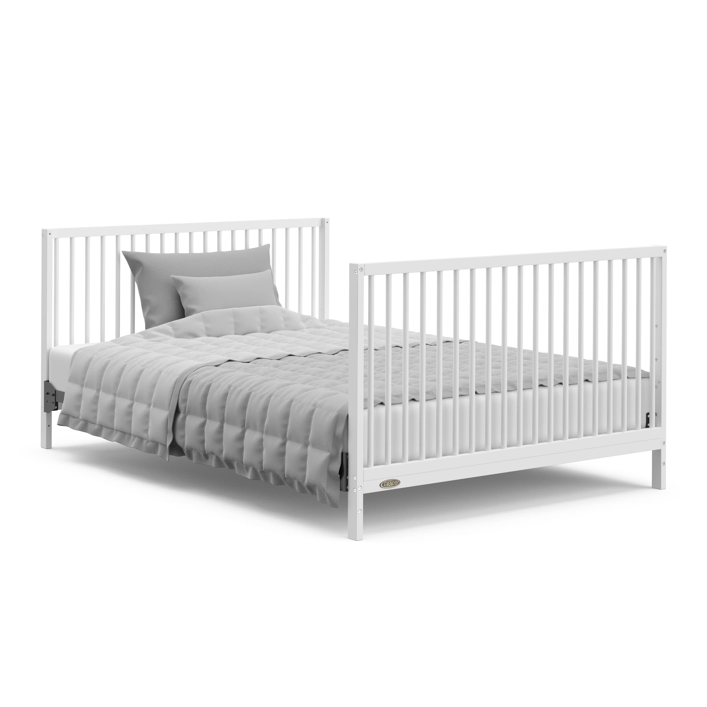 Graco Teddi 5-in-1 Convertible Baby Crib (White) – GREENGUARD Gold Certified, Nursery Crib with Storage Drawer, Converts to Toddler Bed/Daybed/Full-Size Bed – Perfect for Newborns to Teens, Ideal for Small Nursery Spaces & Shared Kids' Rooms