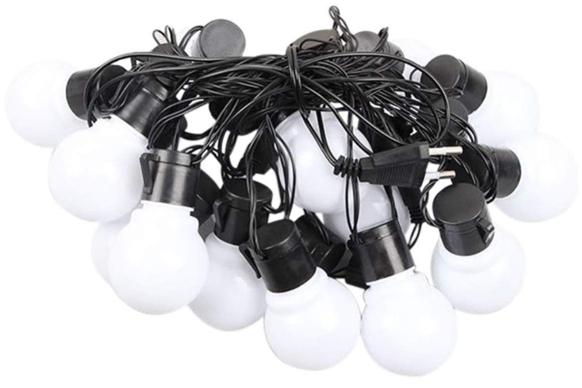 32Ft G50 Globe String Lights with Frosted Bulbs - 38 Warm White LED Lights on Black Wire for Indoor & Outdoor Use - Perfect for Christmas, Garden, Patio, Wedding & Party Decorations
