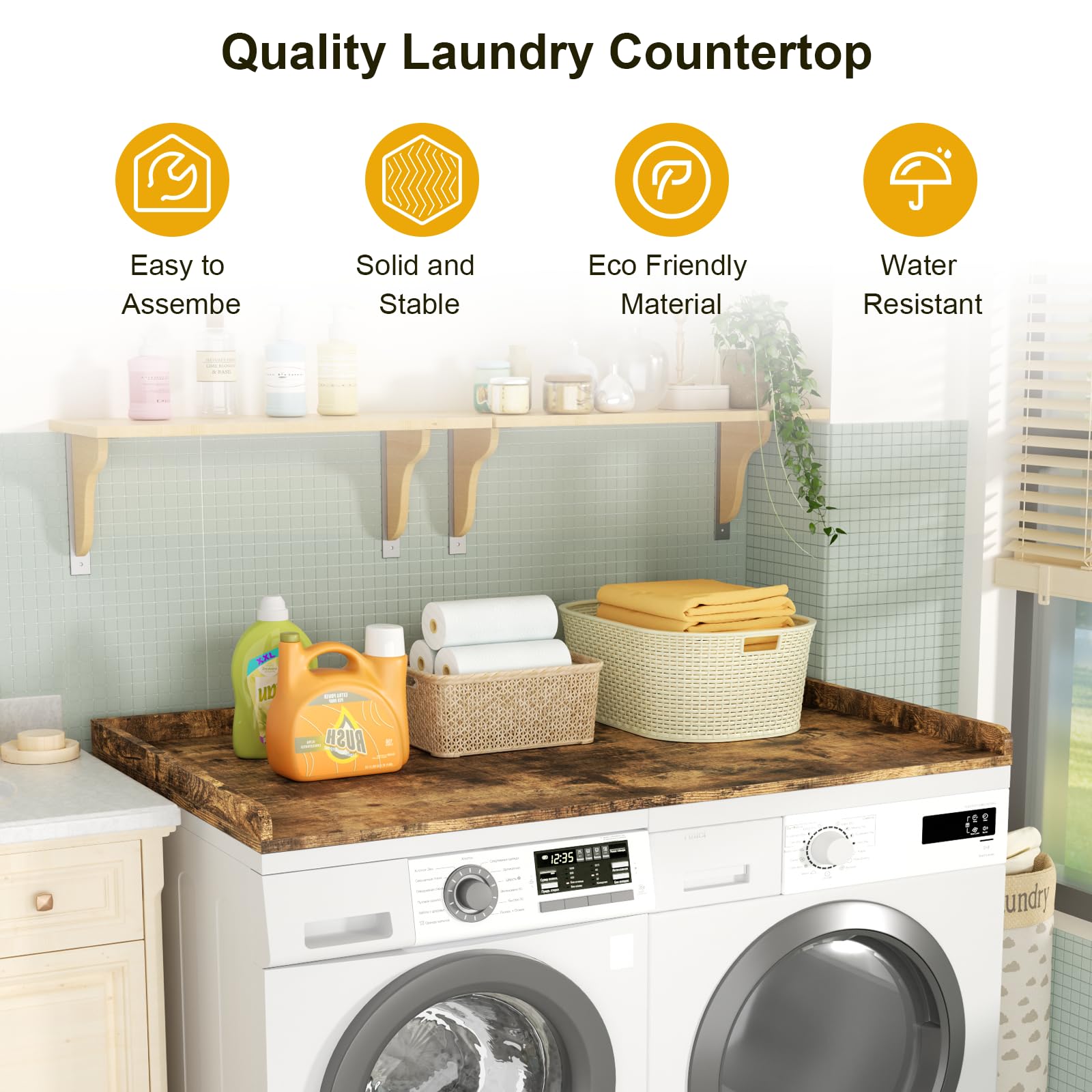 Melamine Laundry Countertop with Matte Surface - 27.5