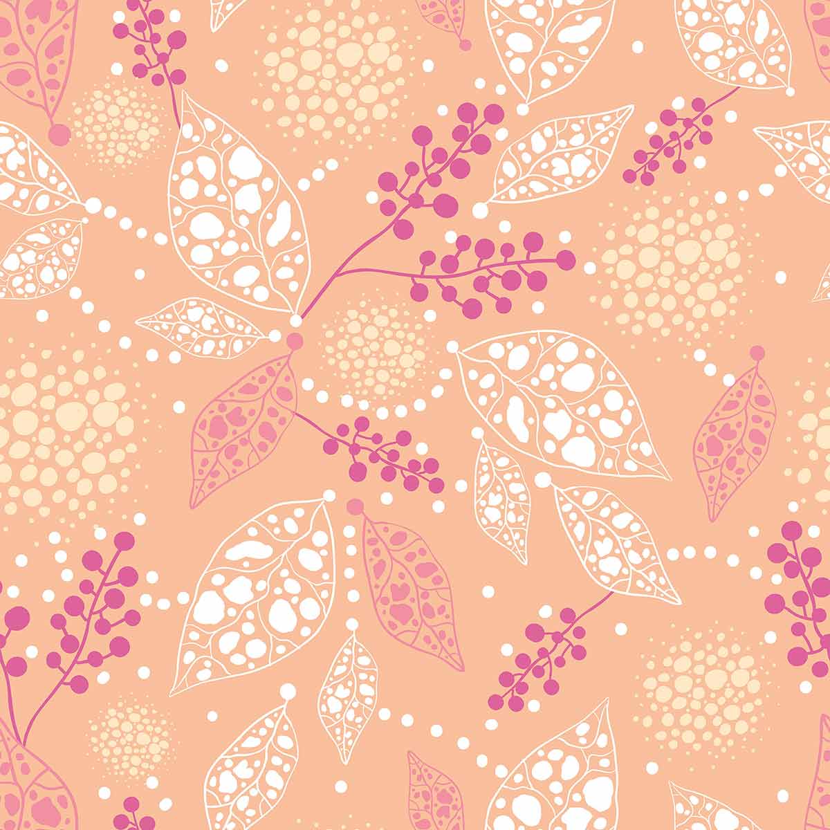 Pink Leaf Peel and Stick Removable Wallpaper - Self-Adhesive Decorative Wall Covering for Bedroom, Nursery, Living Room & Office Decor