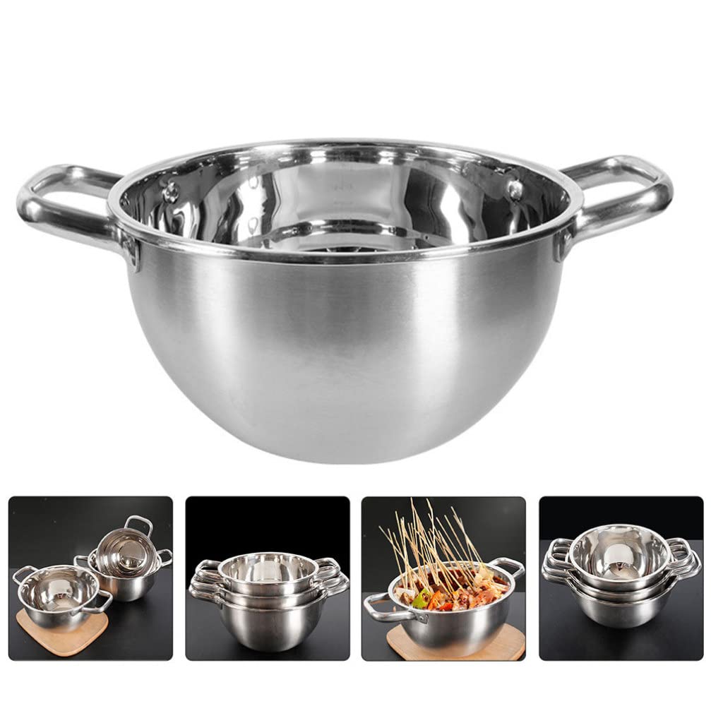 1pc Stainless Steel Shabu-Shabu Hot Pot - Multi-Functional Cooking Pot for Kitchen & Restaurant Use - Anti-Scald Design - Perfect for Home Cooking, Asian Cuisine & Hot Pot Parties