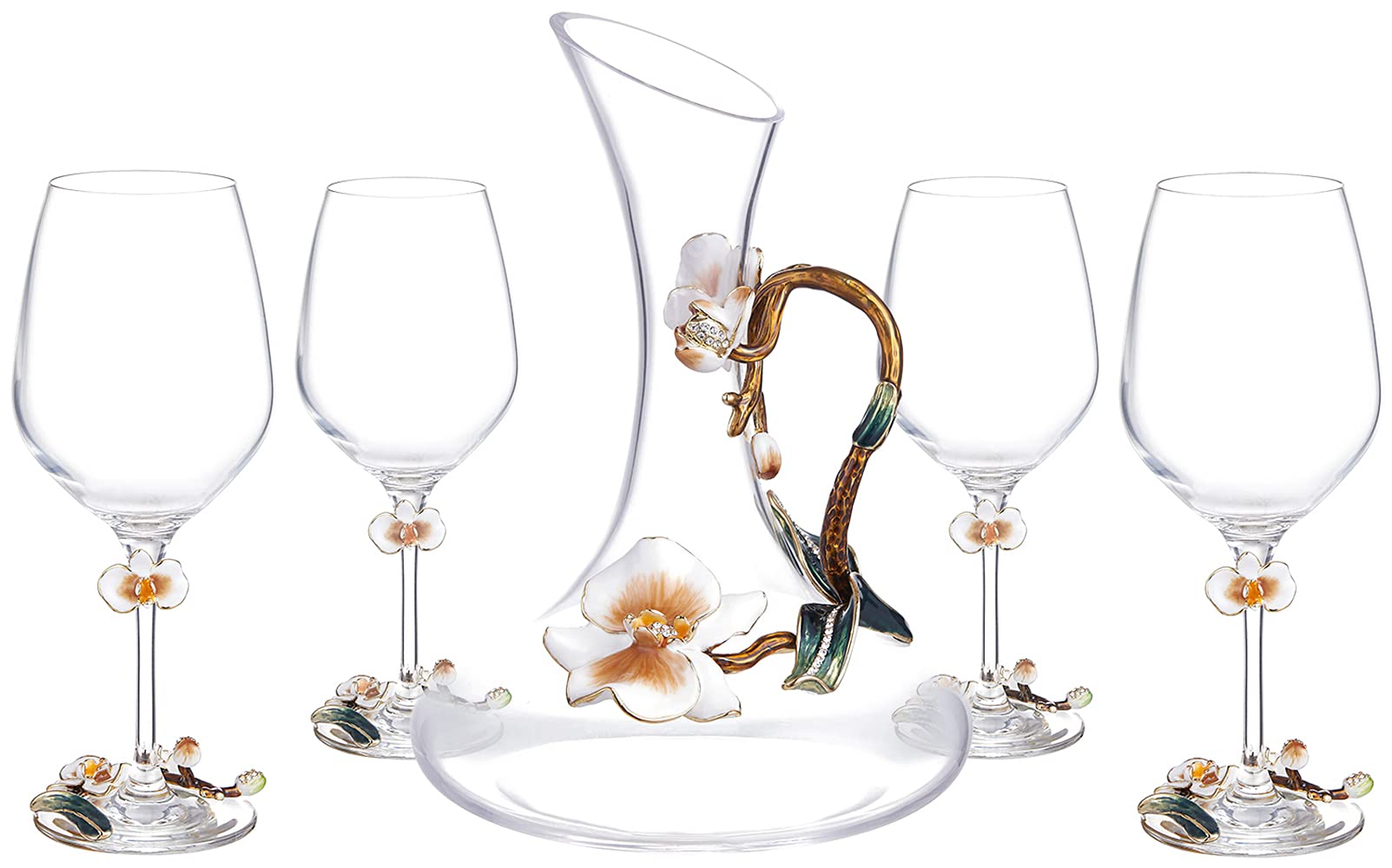 SEMAXE 5-Piece Novelty Wine Glass Set - Elegant Stemware for Wine Tasting, Christmas, Holiday, Birthday & Wedding Gifts - Perfect for Parties, Celebrations & Home Decor