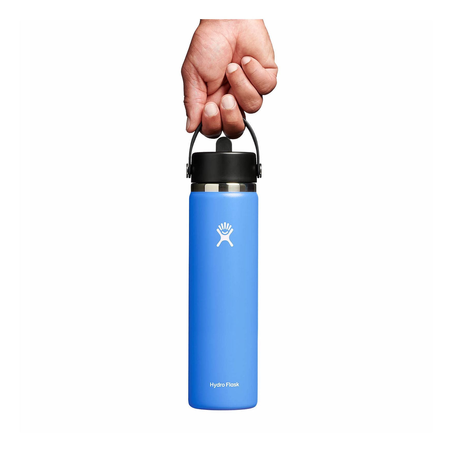 Hydro Flask Wide Mouth Water Bottle 24 oz with Flex Straw Cap - Insulated Stainless Steel for Hiking, Gym & Everyday Hydration