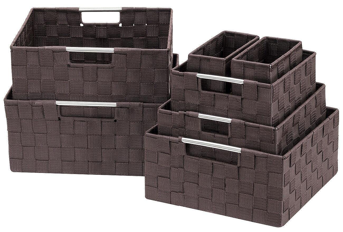 SverdloFG 7-Pack Woven Fabric Storage Baskets - Closet & Shelf Organizer Bins for Home, Office, and Cabinet Organization | Perfect for Bedroom, Bathroom, and Kids' Room Storage Solutions