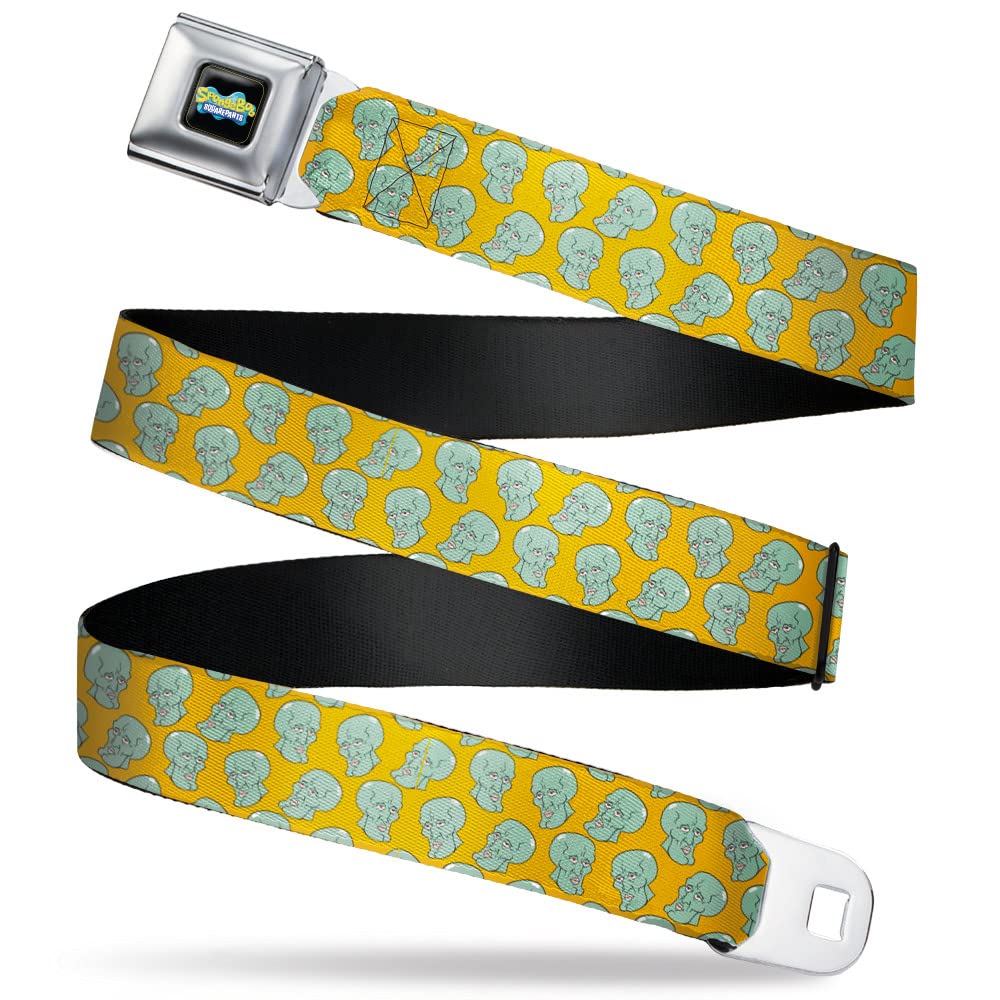 SpongeBob Nickelodeon Seatbelt Buckle Belt - Adjustable Cartoon Character Fashion Accessory for Cosplay, Costume Parties & Everyday Wear