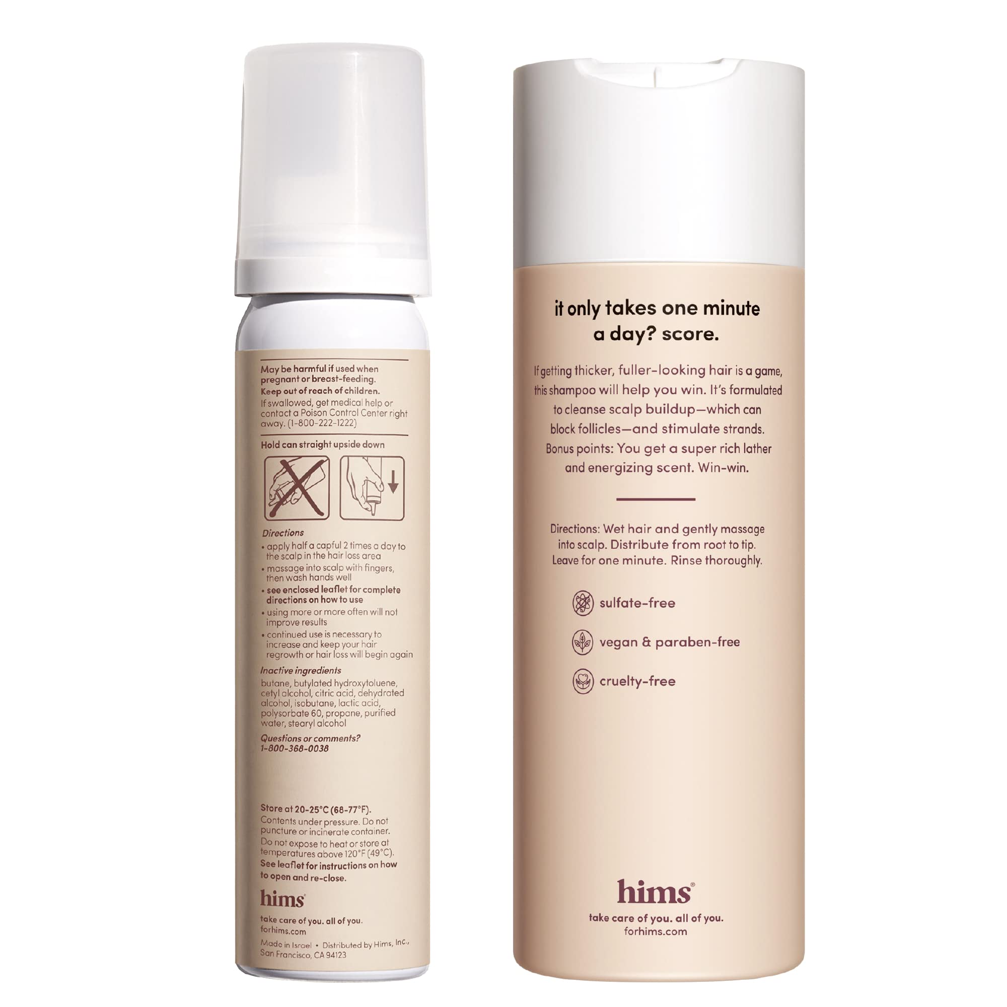 Hims Thick Fix Set - Hair Thickening Shampoo & 5% Minoxidil Foam for Men's Hair Growth & Thinning Hair Treatment - Moisturizing, Color Safe, Sulfate Free - 2 Count - Perfect for Daily Use & Hair Regimen