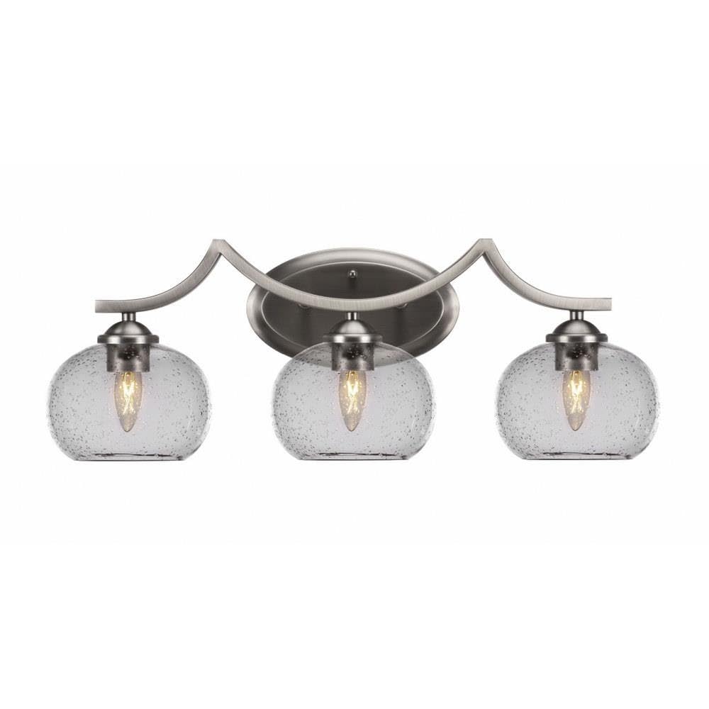 Zilo 3-Light Bathroom Vanity Light Fixture in Graphite Finish - Modern LED Wall Sconce for Makeup Mirror Lighting (553-GP-202) - Perfect for Bathroom, Dressing Room & Vanity Area Illumination