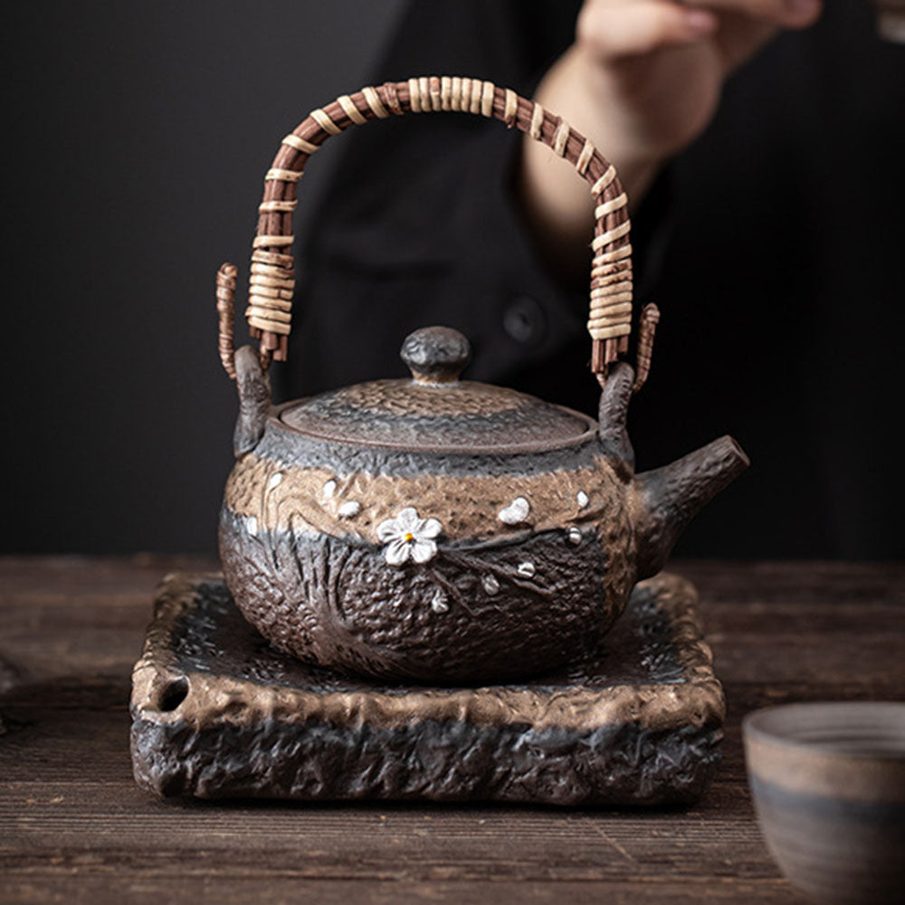 Japanese Handmade Iron Glazed Teapot - Traditional Cast Iron Kyusu for Green Tea, Matcha & Herbal Brewing - Perfect for Tea Ceremonies, Home Use & Gifts
