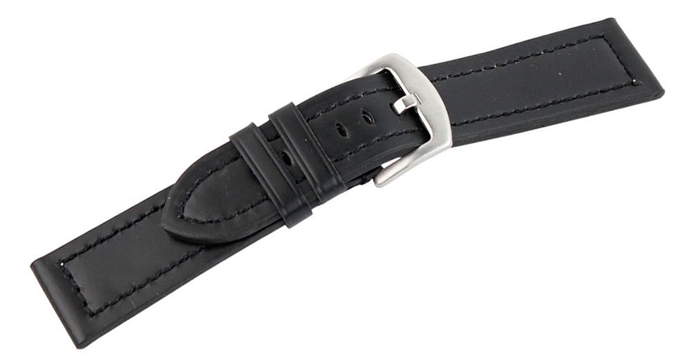 Premium Smooth Matte Leather Watch Band Strap - Black & Brown - Replacement Strap for Smartwatches & Classic Watches - Perfect for Business, Casual & Everyday Wear