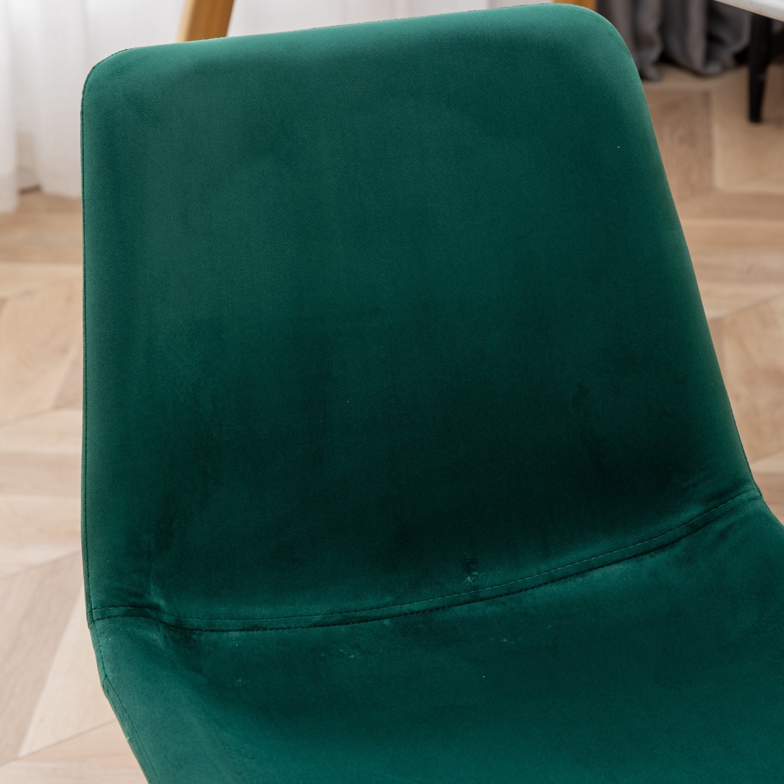 Roundhill Furniture Aufurr Modern Velvet Dining Chairs, Set of 2 - Mid-Century Style Upholstered Side Chairs for Dining Room, Kitchen, or Office