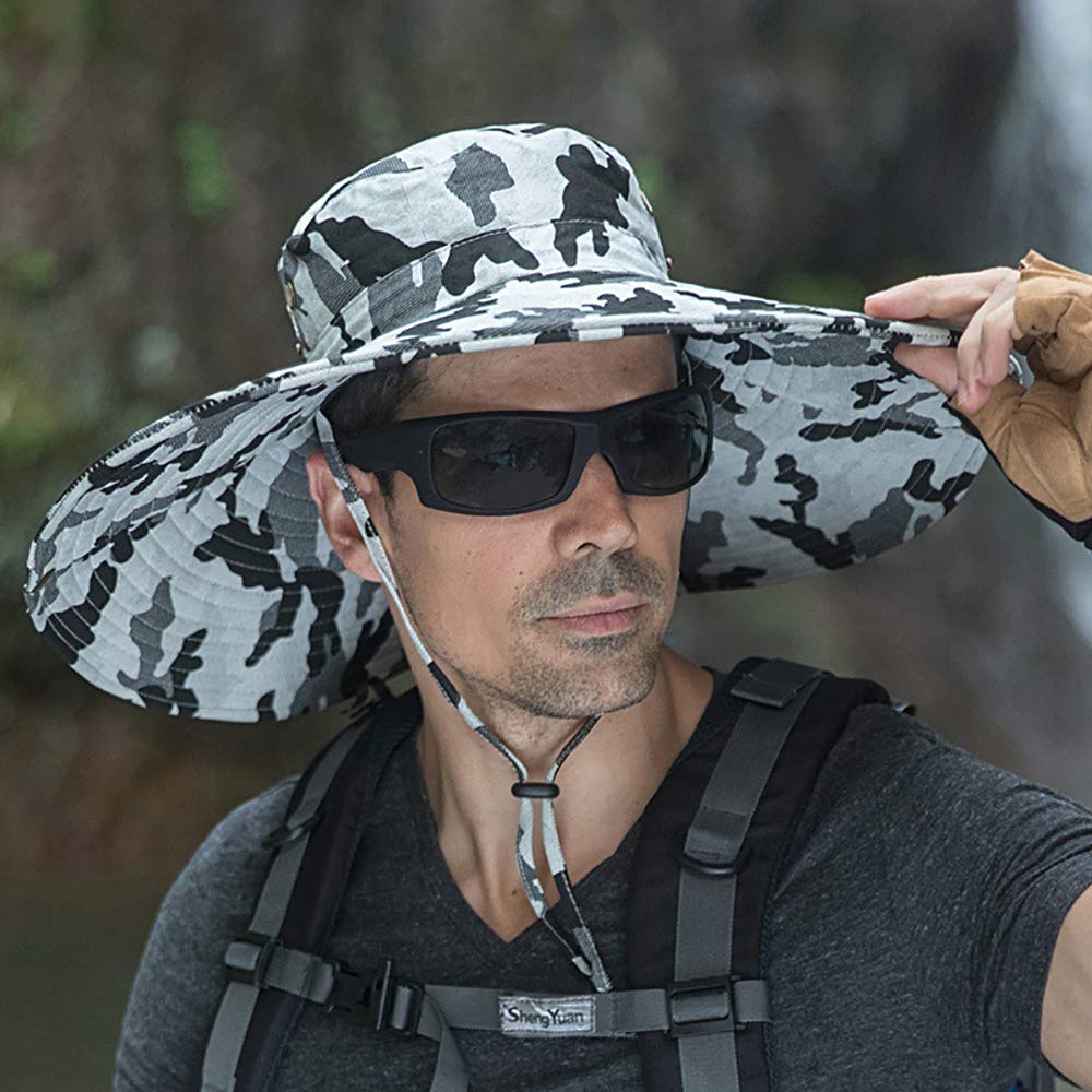 Stylish Super Wide Brim Sun Hat for Men & Women - UPF 50+ Fishing Bucket Hat, Safari & Cowboy Hat for Outdoor Activities, Beach, Travel & Summer Protection