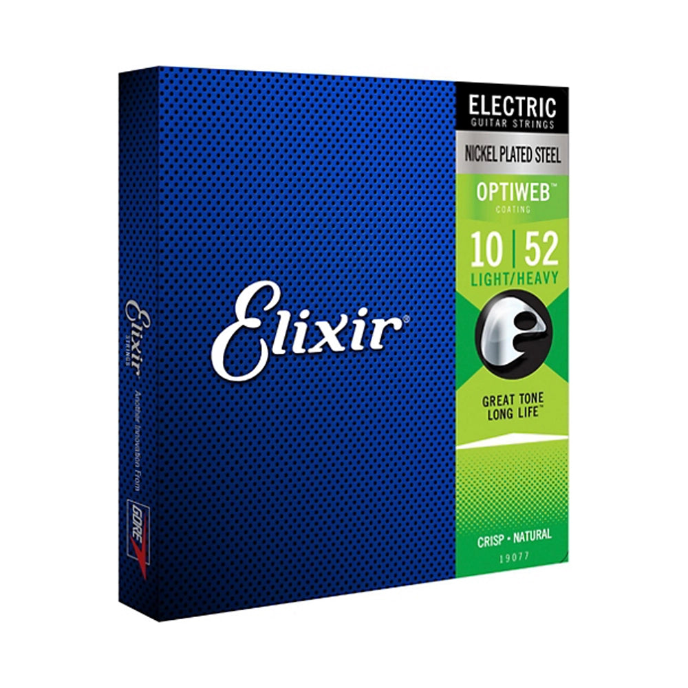 Elixir Electric Guitar Strings with OPTIWEB Coating - Light/Heavy Gauge (.010-.052) - Long-Lasting Tone for Rock, Blues & Studio Recording