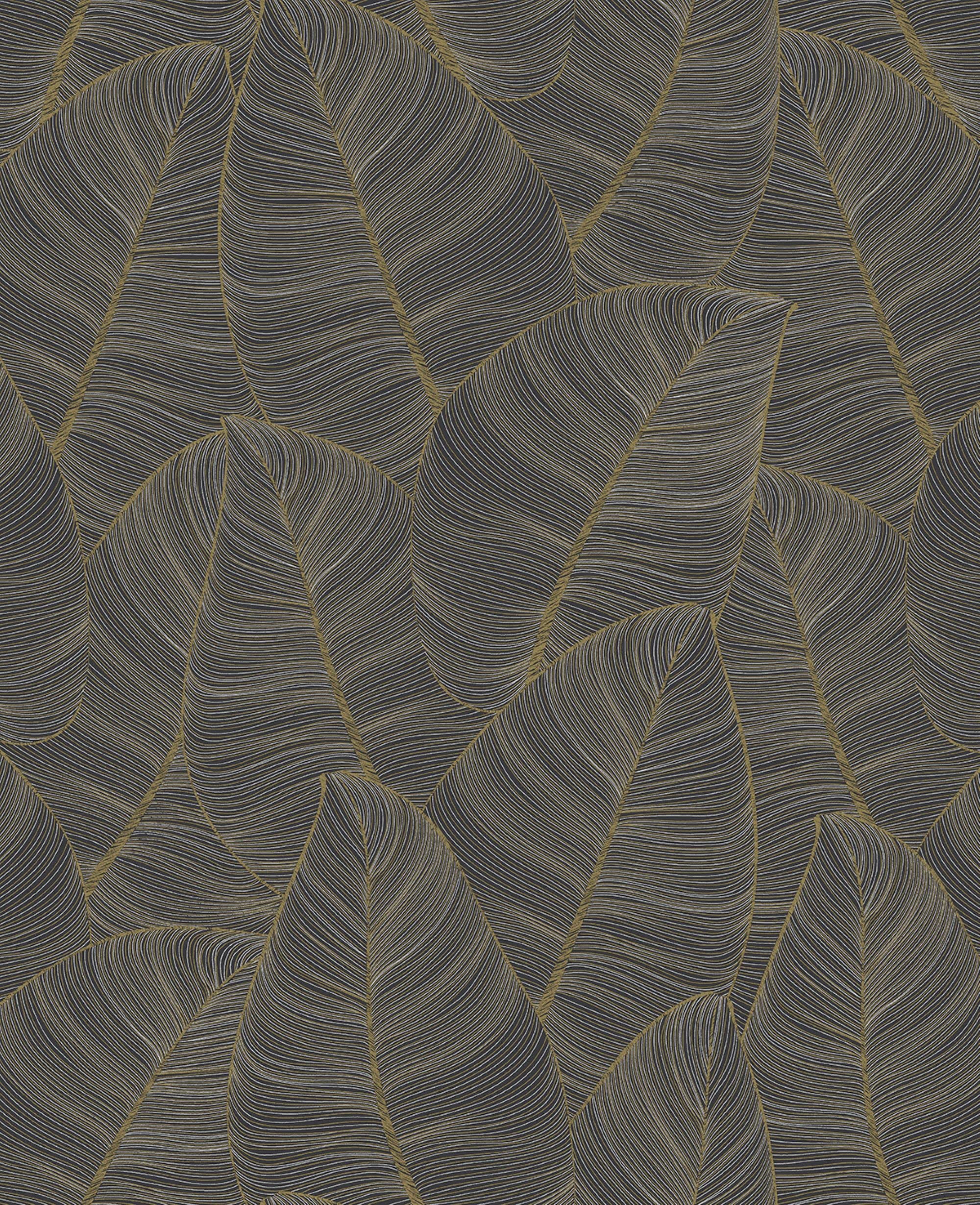 Premium Metallic Leaf Peel & Stick Wallpaper Roll - Black & Gold Design, Covers 56.05 sq ft - Easy DIY Home Decor for Living Room, Bedroom, or Accent Walls