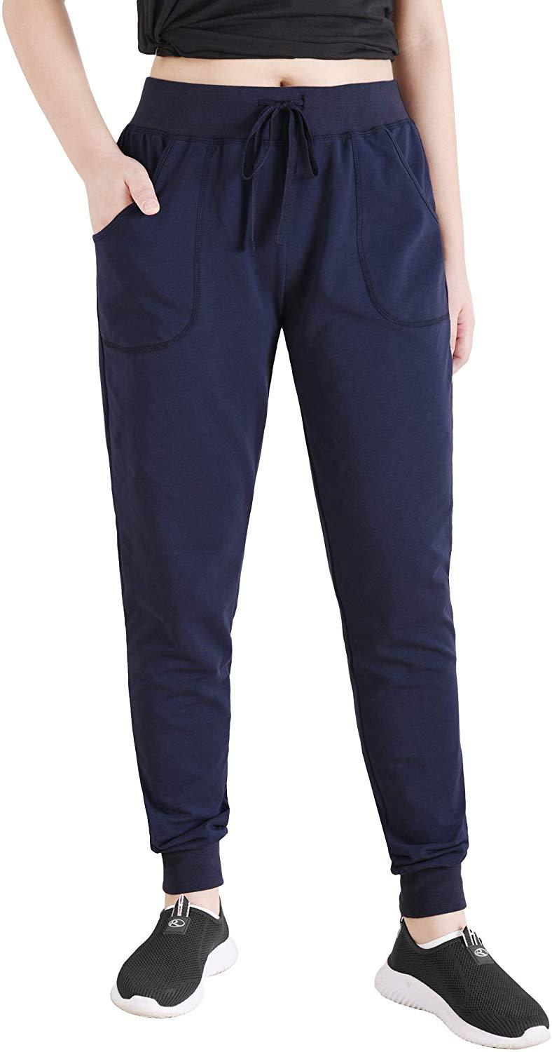 Women's Soft Cotton Jogger Sweatpants with Pockets - Comfortable Lounge Pants for Yoga, Running & Casual Wear