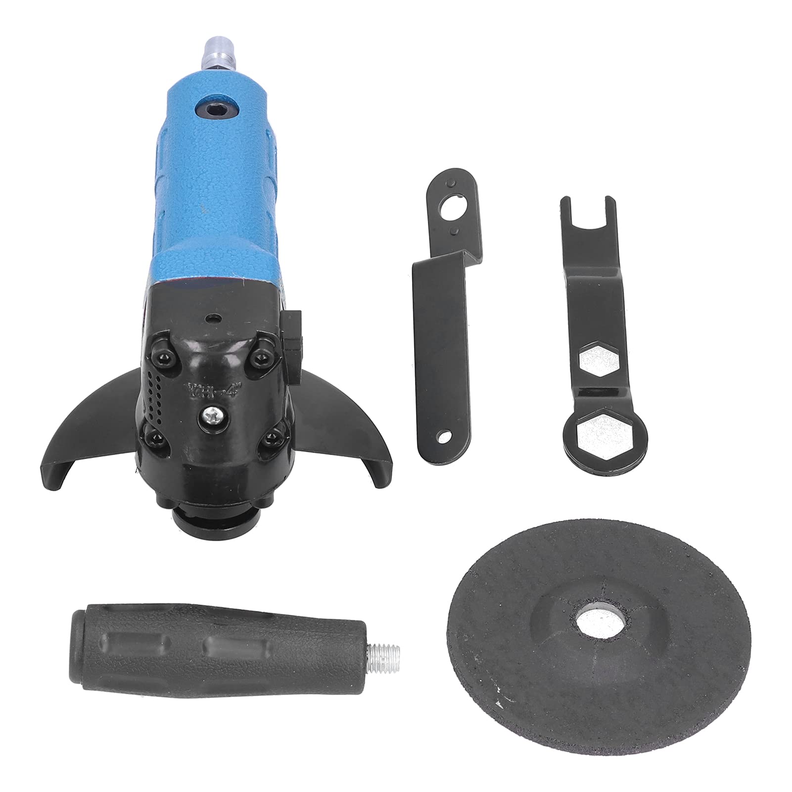 4in Air Angle Grinder - 11000 RPM Pneumatic Cutting Tool with Low Vibration, Hardened Gears & Precision Bearings for Metal Polishing, Burr Removal & Grinding - Perfect for Automotive Repair, Metal Fabrication & DIY Projects (Blue)