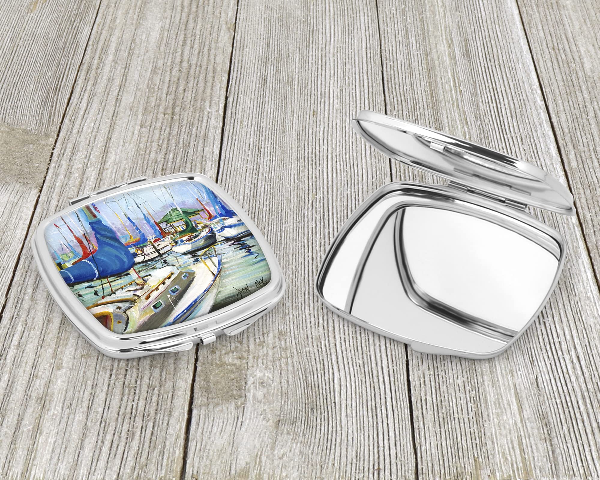 Daybreak Sailboats Compact Mirror - Decorative Travel Makeup Mirror for Women & Girls | Folding Handheld Pocket Mirror | Perfect Gift for Travel, Home Vanity & Purse | Caroline's Treasures JMK1241SCM