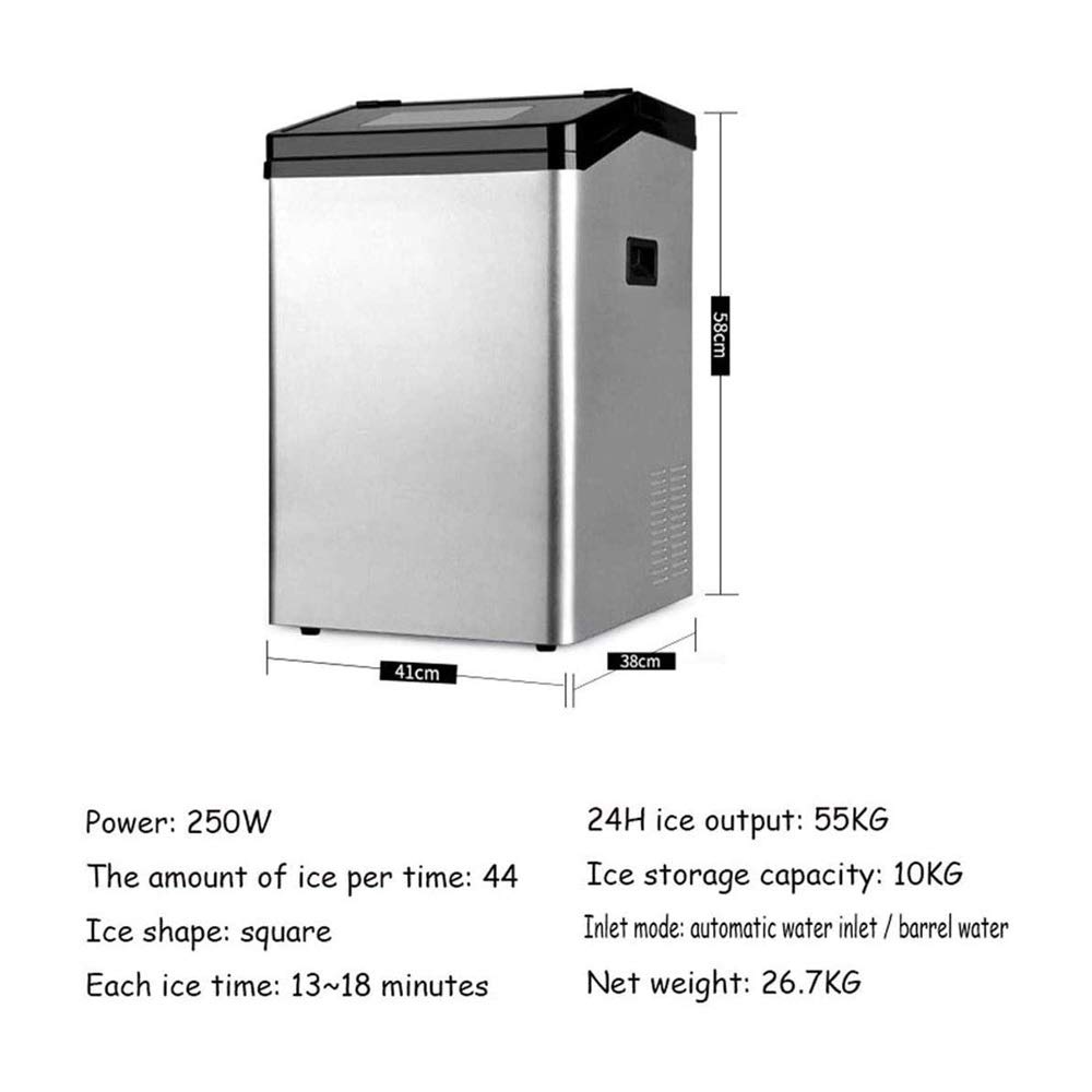 Portable Electric Ice Maker Machine - 55kg/120lbs Daily Output, Fast Ice Cubes in Minutes for Countertop Use | Perfect for Parties, Mixed Drinks, Home Bars & Outdoor Gatherings