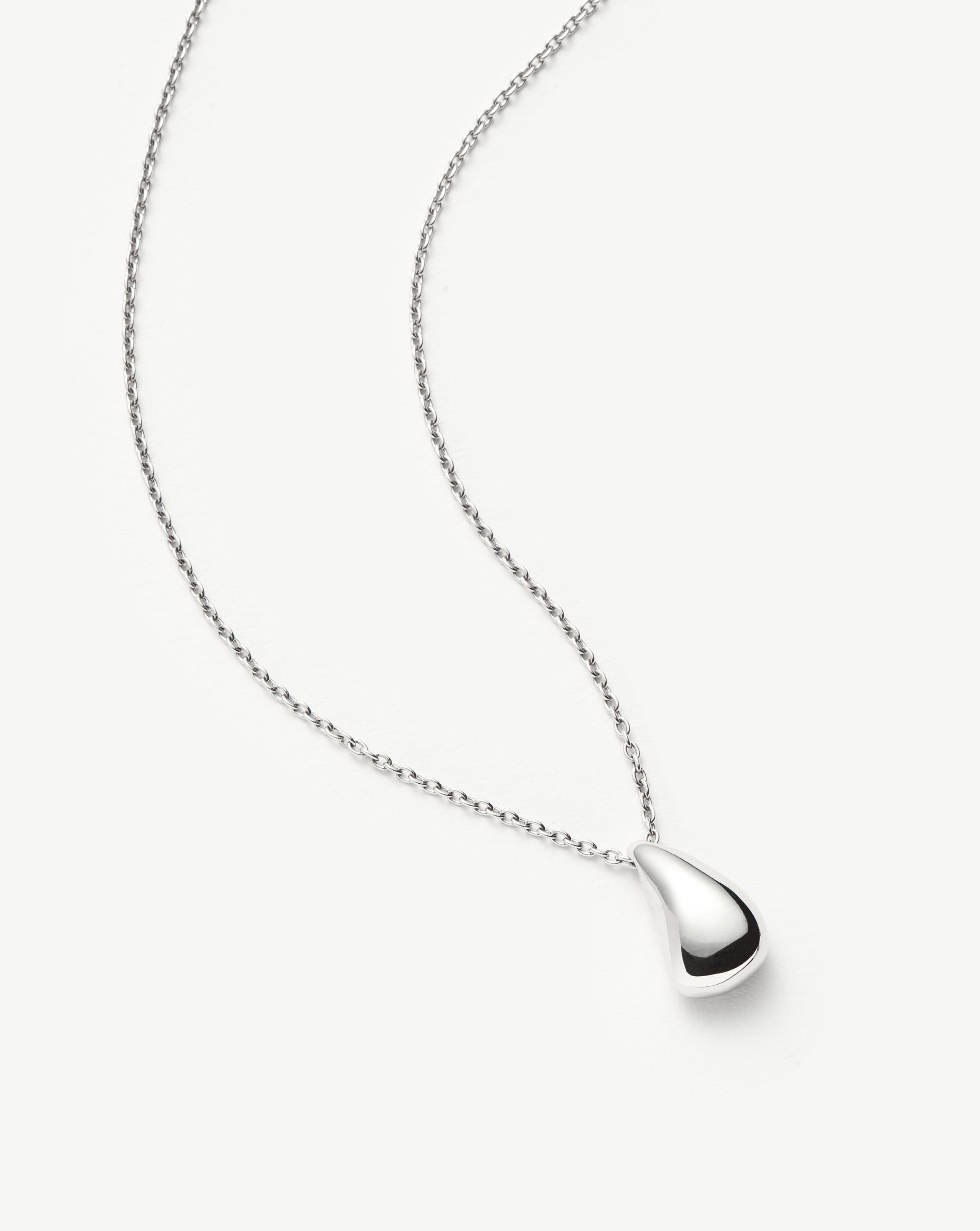 Sculptural Droplet Pendant Necklace - Sterling Silver Jewelry for Women | Elegant Gift for Her, Wedding, Anniversary & Special Occasions