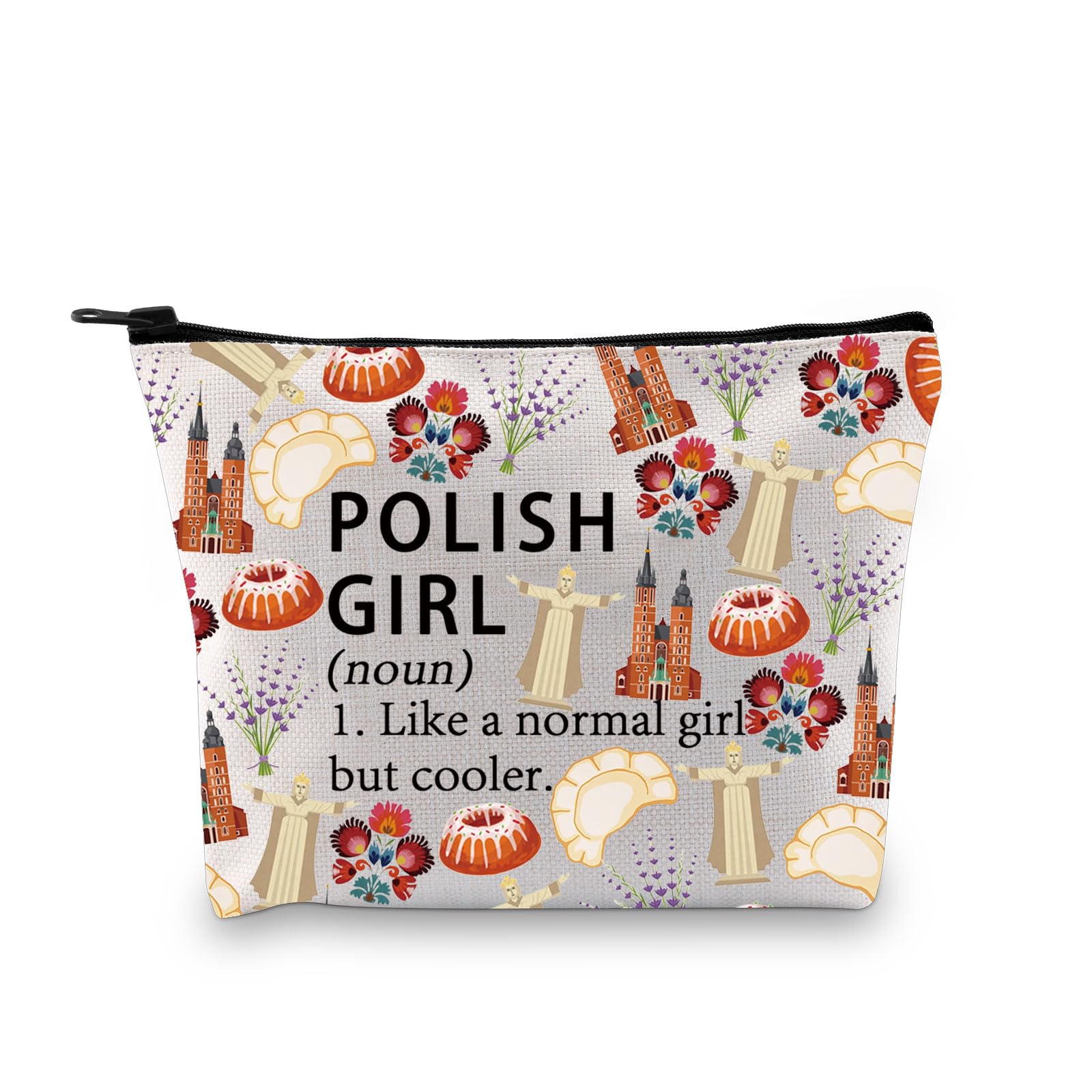 Gzrlyf Poland Themed Makeup Bag - Polish Souvenir Travel Cosmetic Pouch with Zipper - Perfect Gift for Polish Heritage & Travel Enthusiasts - Great for Makeup Storage, Travel Essentials & Cultural Gifts