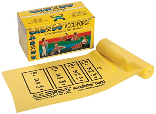 Cando AccuForce Latex Resistance Bands - 50 Yards X-Light Yellow - Perfect for Physical Therapy, Home Workouts & Fitness Training