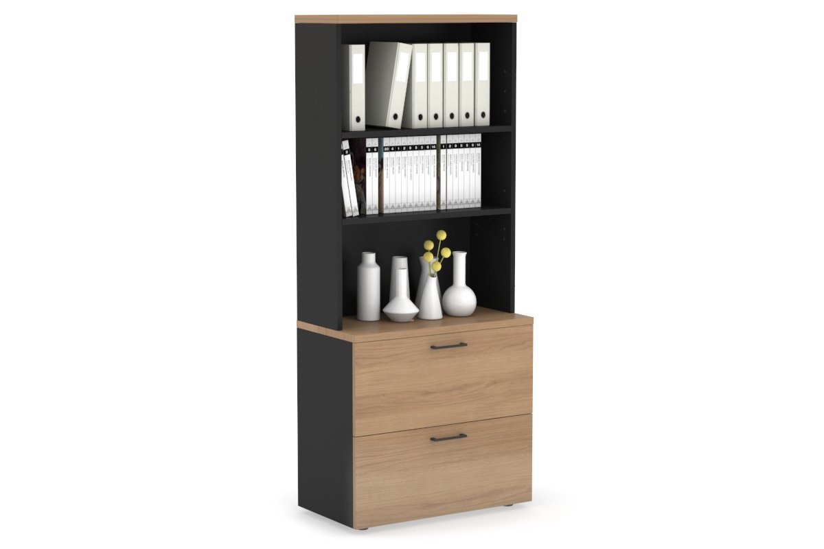 Small Lateral Filing Cabinet with Open Hutch - 31.5