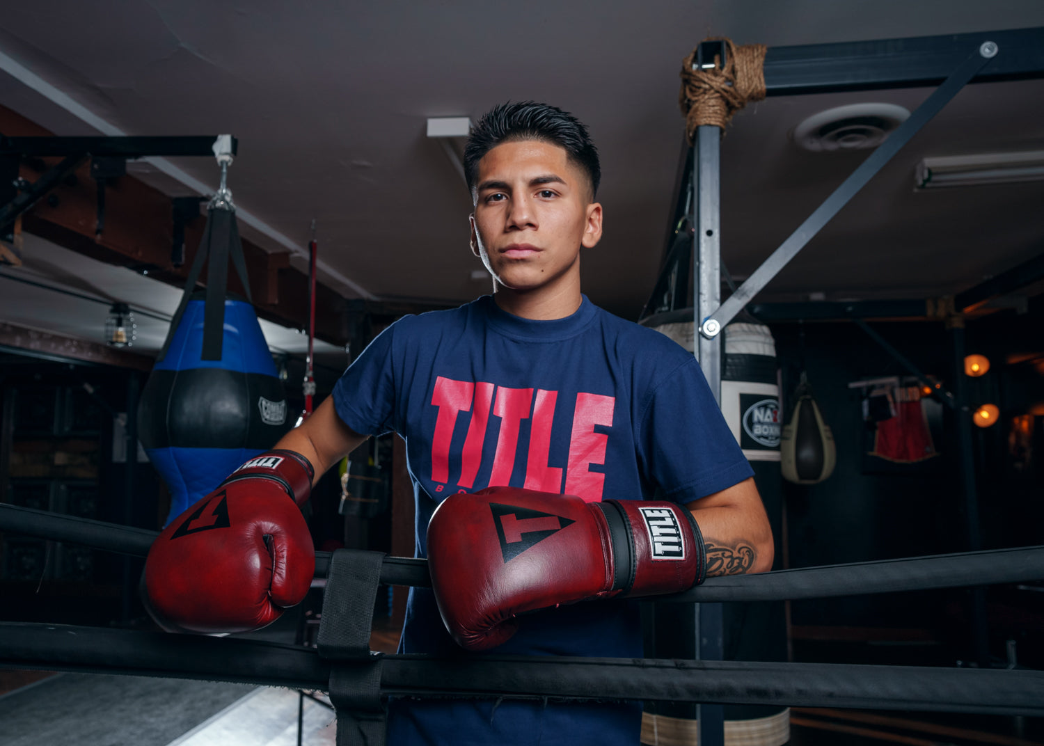TITLE Boxing Blood Red Leather Training Boxing Gloves - Premium Boxing Equipment for Training, Sparring & Fitness Workouts - Perfect for Boxing Gyms, MMA & Home Workouts