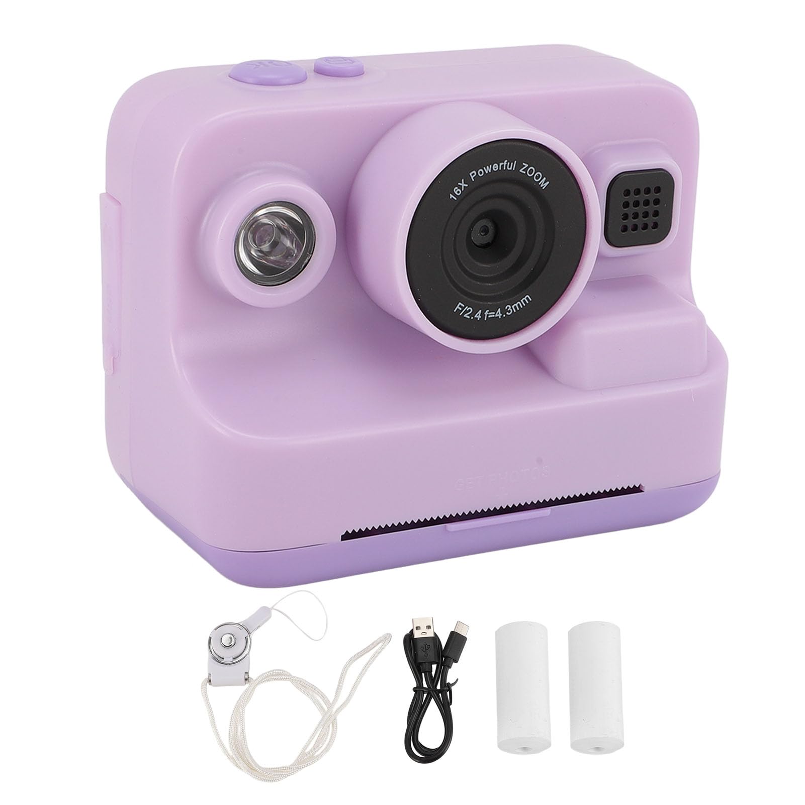 Kids Digital Camera with Instant Print - 1080P HD 12MP Selfie Camera for Boys & Girls Ages 3-10 | Toddler Learning Toy & Birthday Gift (Purple) - Perfect for Family Travel, Birthday Parties & Creative Play