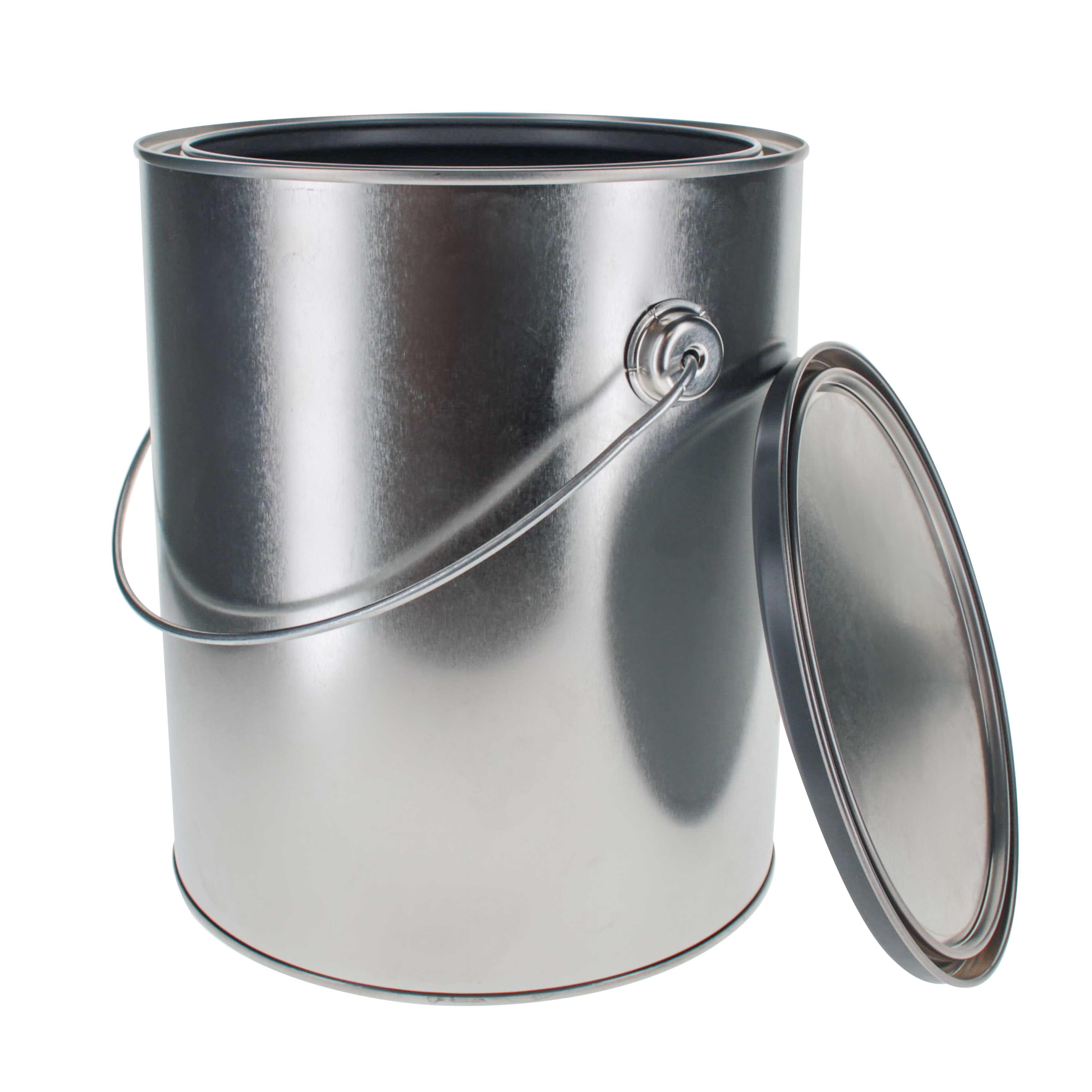 1 Gallon Empty Metal Paint Can with Lid & Bail Handle - Triple Tight Seal Steel Storage Container (128 fl oz) - Ideal for Storing Leftover Latex, Water-Based Paint & Art Supplies - Perfect for DIY Projects, Home Renovations & Crafting