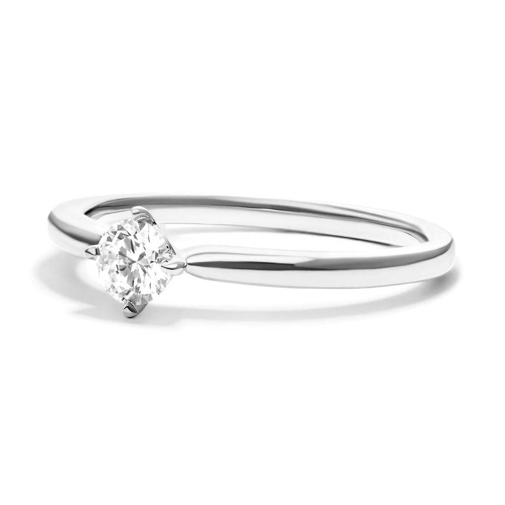 Petite Round Cut Lab Grown Diamond Solitaire Promise Ring for Women - Elegant Minimalist Engagement & Anniversary Jewelry Gift