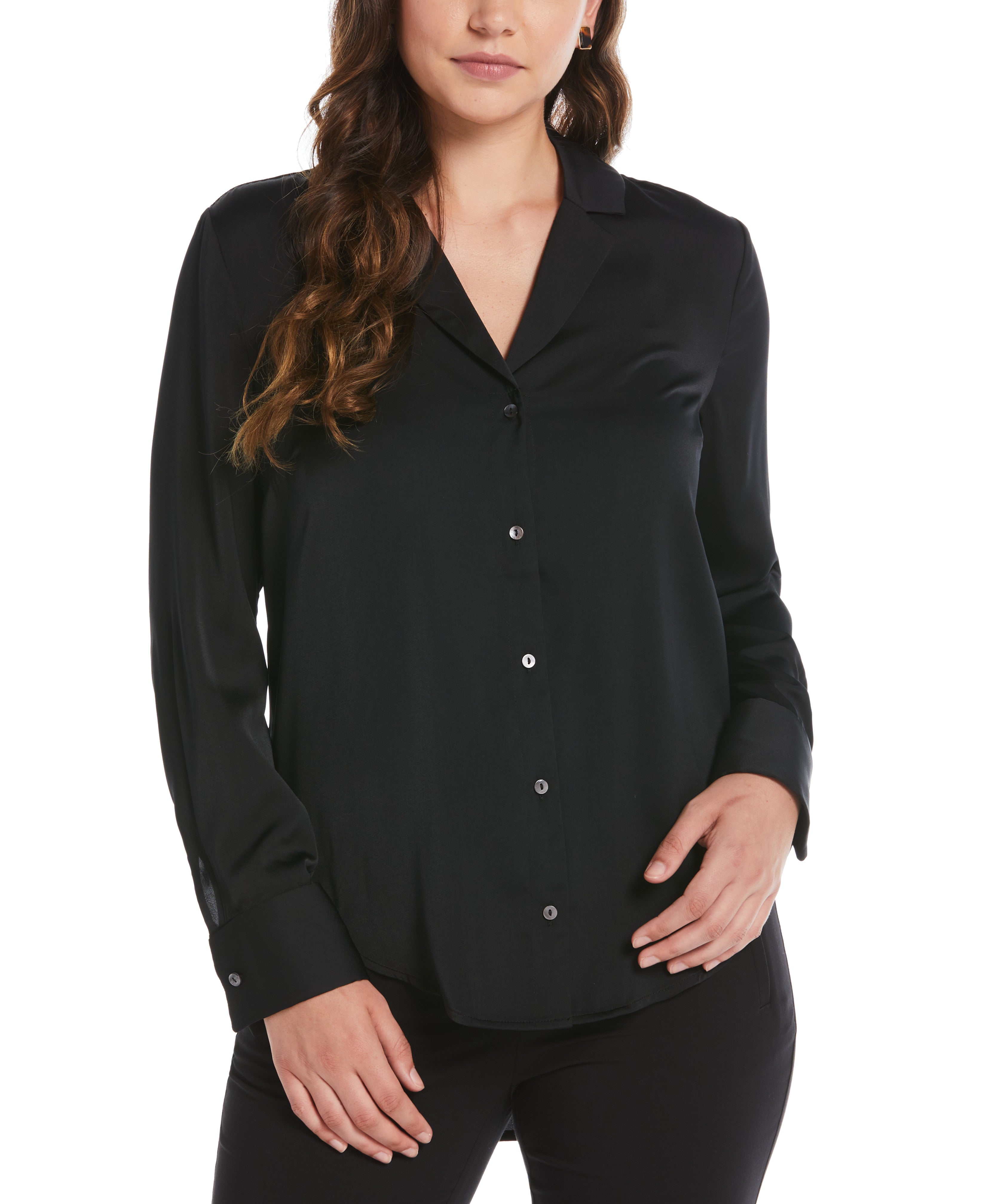 Elegant Notch Collar Blouse for Women - Stylish Office & Casual Wear - Perfect for Work, Dating & Special Occasions