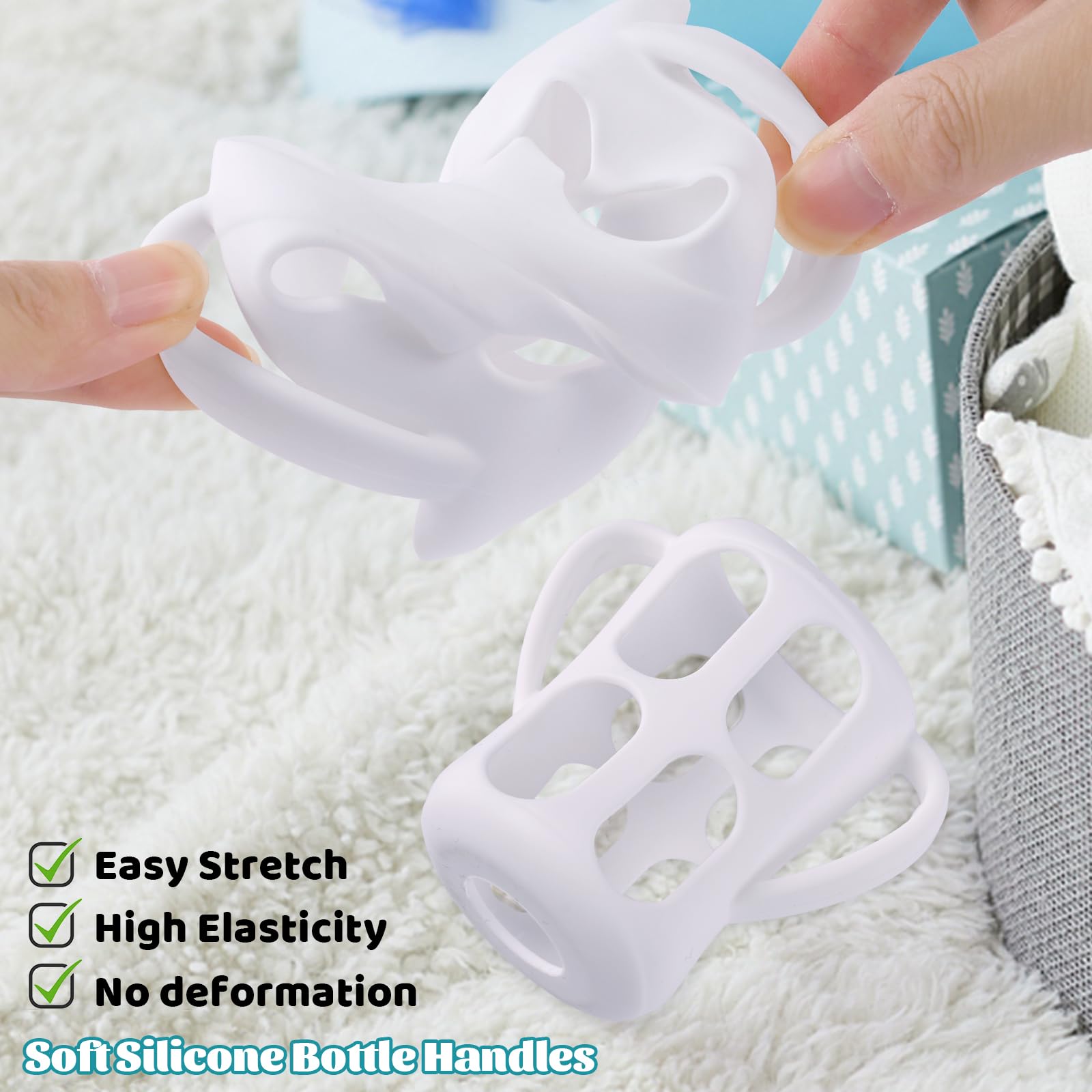 3 Pack Baby Bottle Handles for Philips Avent Natural Baby Bottles - Easy Grip Infant Feeding Accessories for Newborns & Toddlers - Perfect for On-the-Go Feeding, Daycare, and Travel