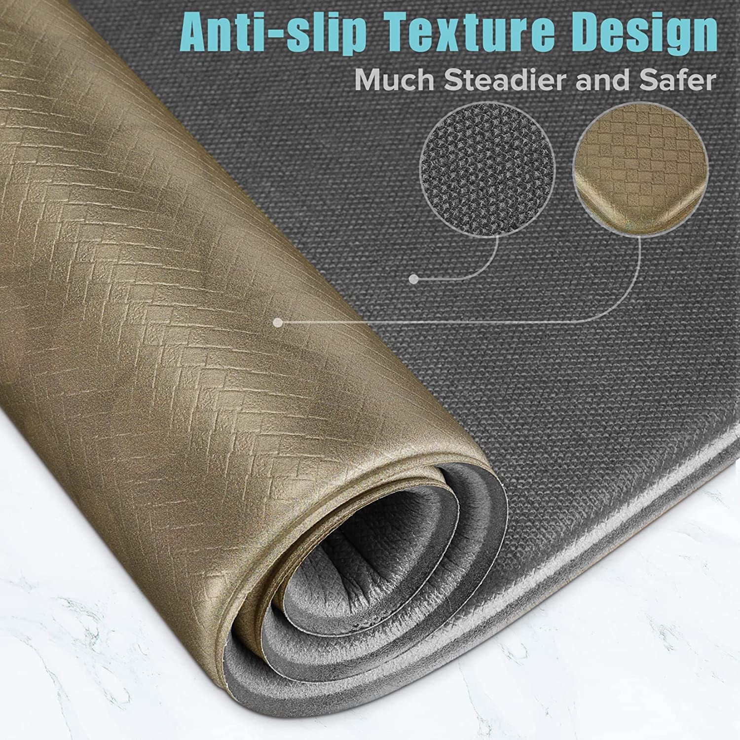 **Anti-Slip Kitchen Floor Mats Set of 2 – Cushioned Comfort Standing Mats for Home, Office & Sink – Non-Slip Kitchen Rugs for Fatigue Relief (Perfect for Cooking, Dishwashing & Long Standing Work)**