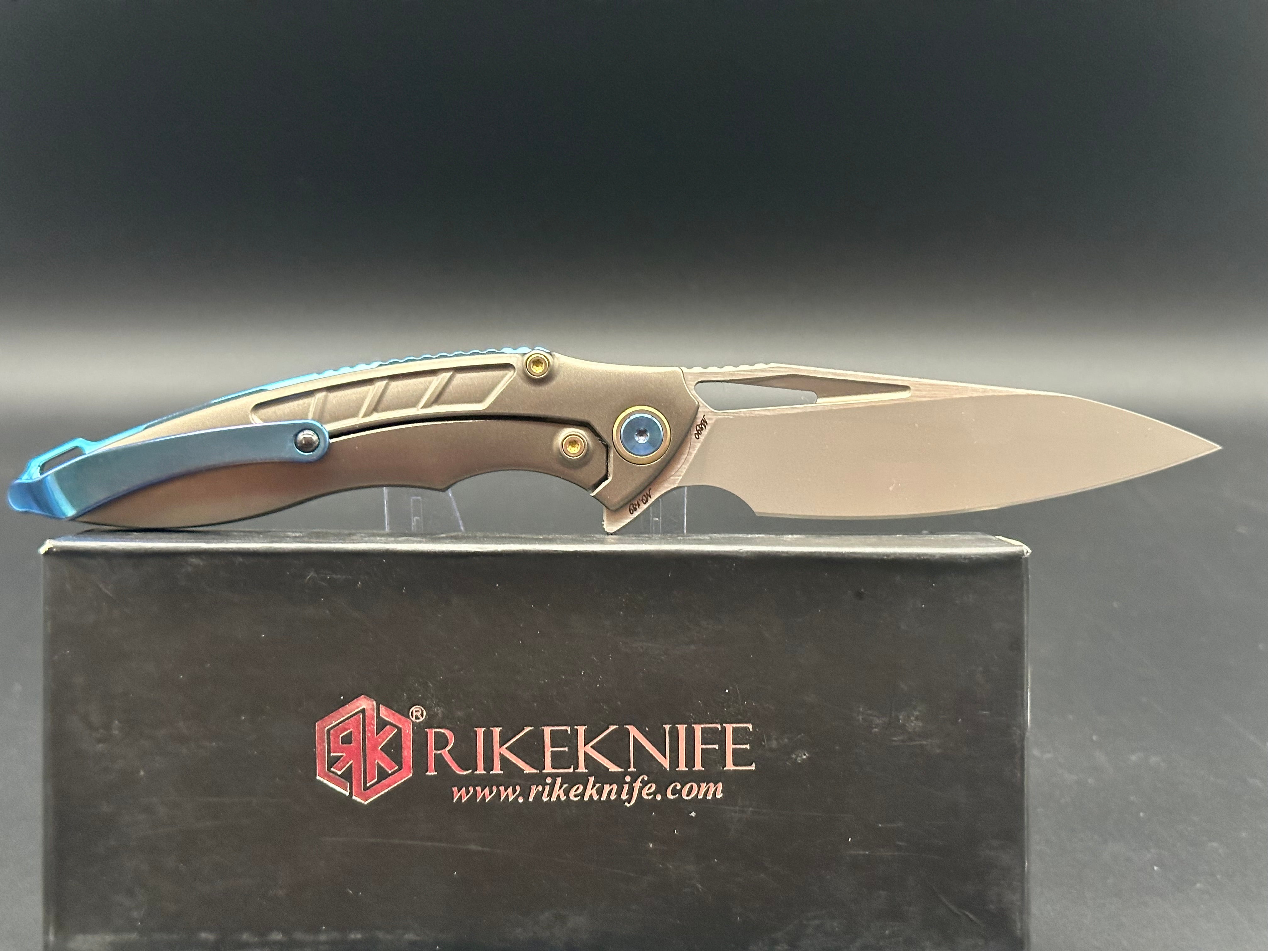 Rike Knife 1902 RCF - Titanium Frame & Red Carbon Fiber Scales with M390 Blade - Premium EDC Folding Knife for Outdoor, Camping, and Survival