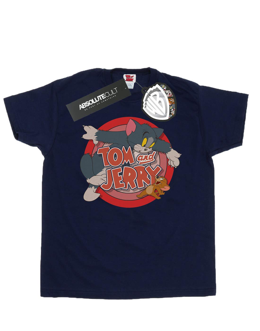 TOM and JERRY Classic Cartoon Girls' T-Shirt - Navy Blue Cotton Tee for Kids 12-13 Years | Casual Wear, School Outfits & Cartoon Lovers Gift
