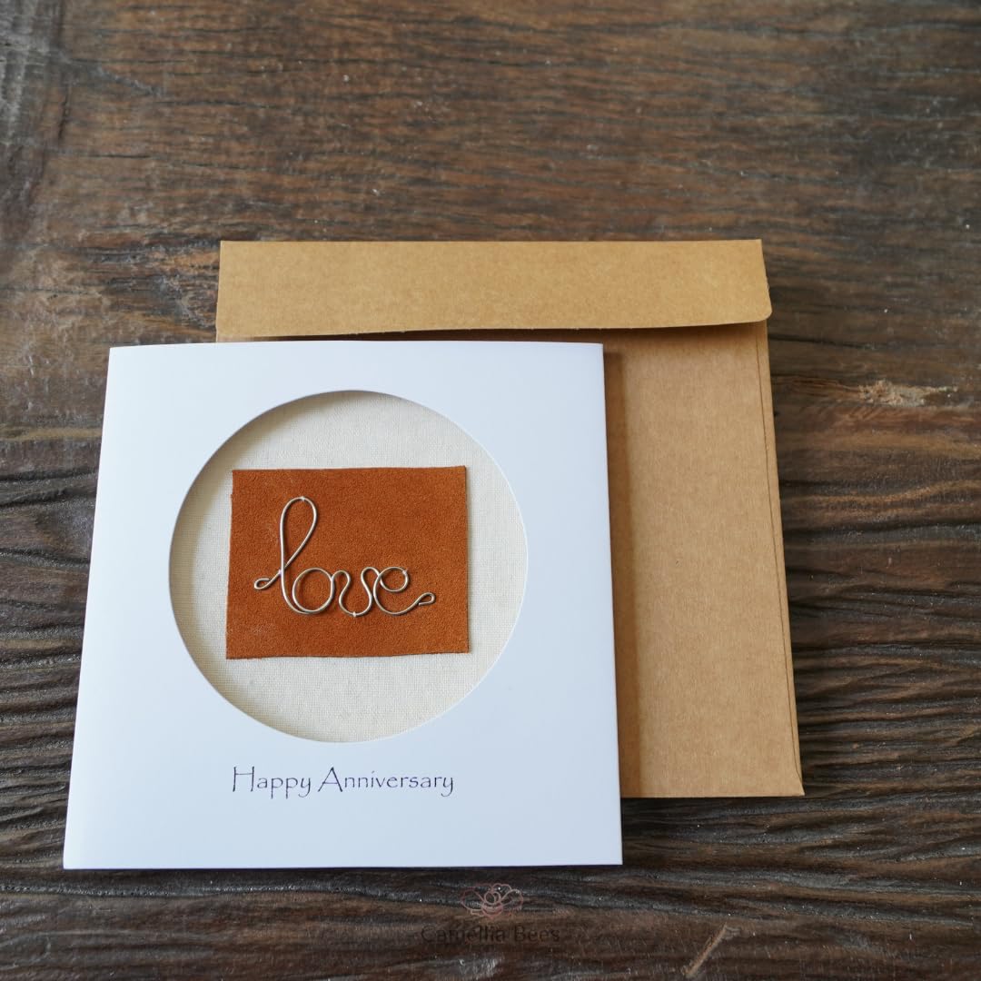 Handmade Steel Iron Wire Love Anniversary Card for Couple - Romantic Valentine's Day & 6th Wedding Anniversary Gift for Wife, Husband, Her or Him | Perfect for Romantic Occasions, Anniversaries & Special Celebrations