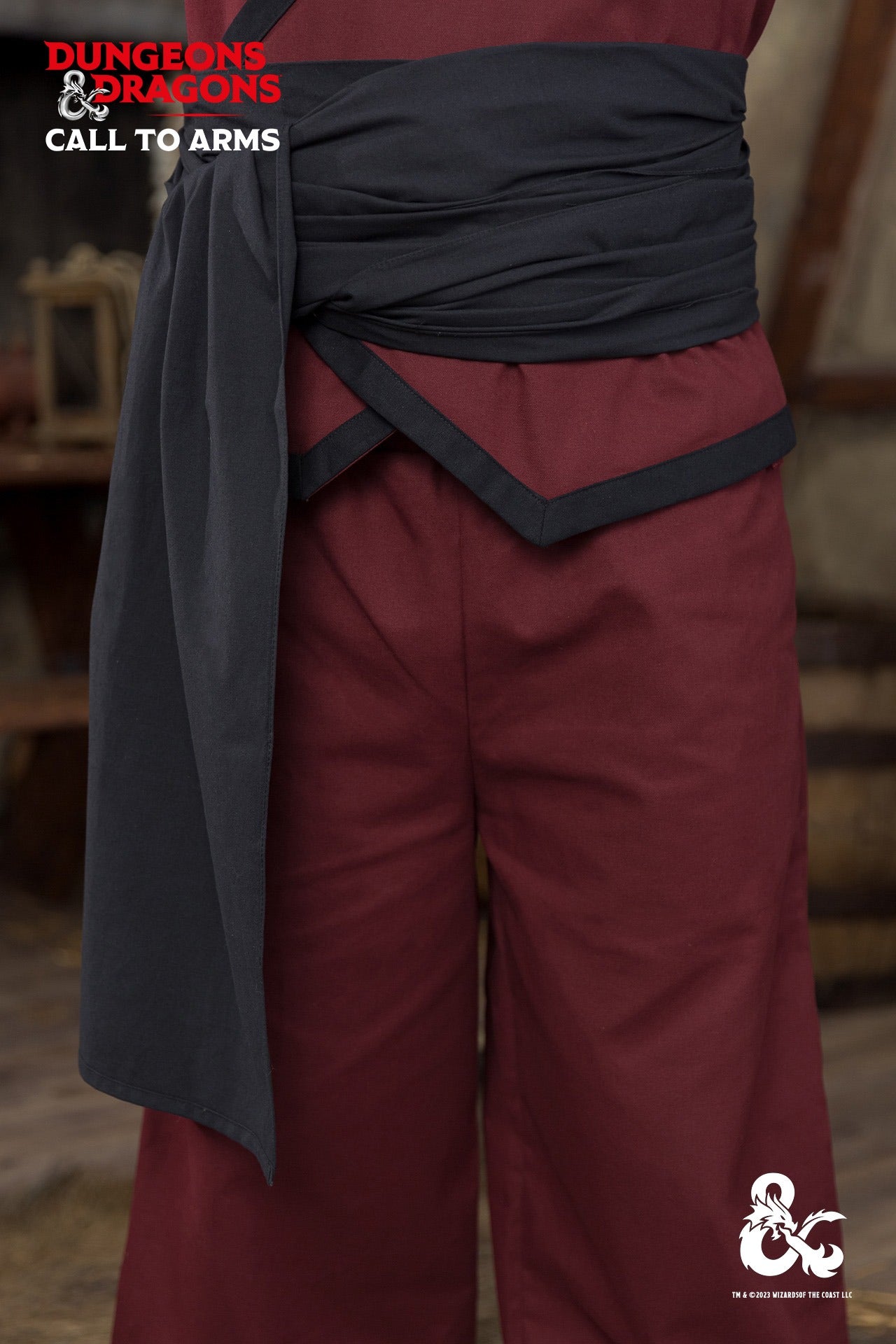 Dungeons & Dragons Monk Belt - Black Leather Waist Belt for Cosplay, LARP & D&D Roleplaying - Perfect for Costumes, Fantasy Events & Medieval Reenactments