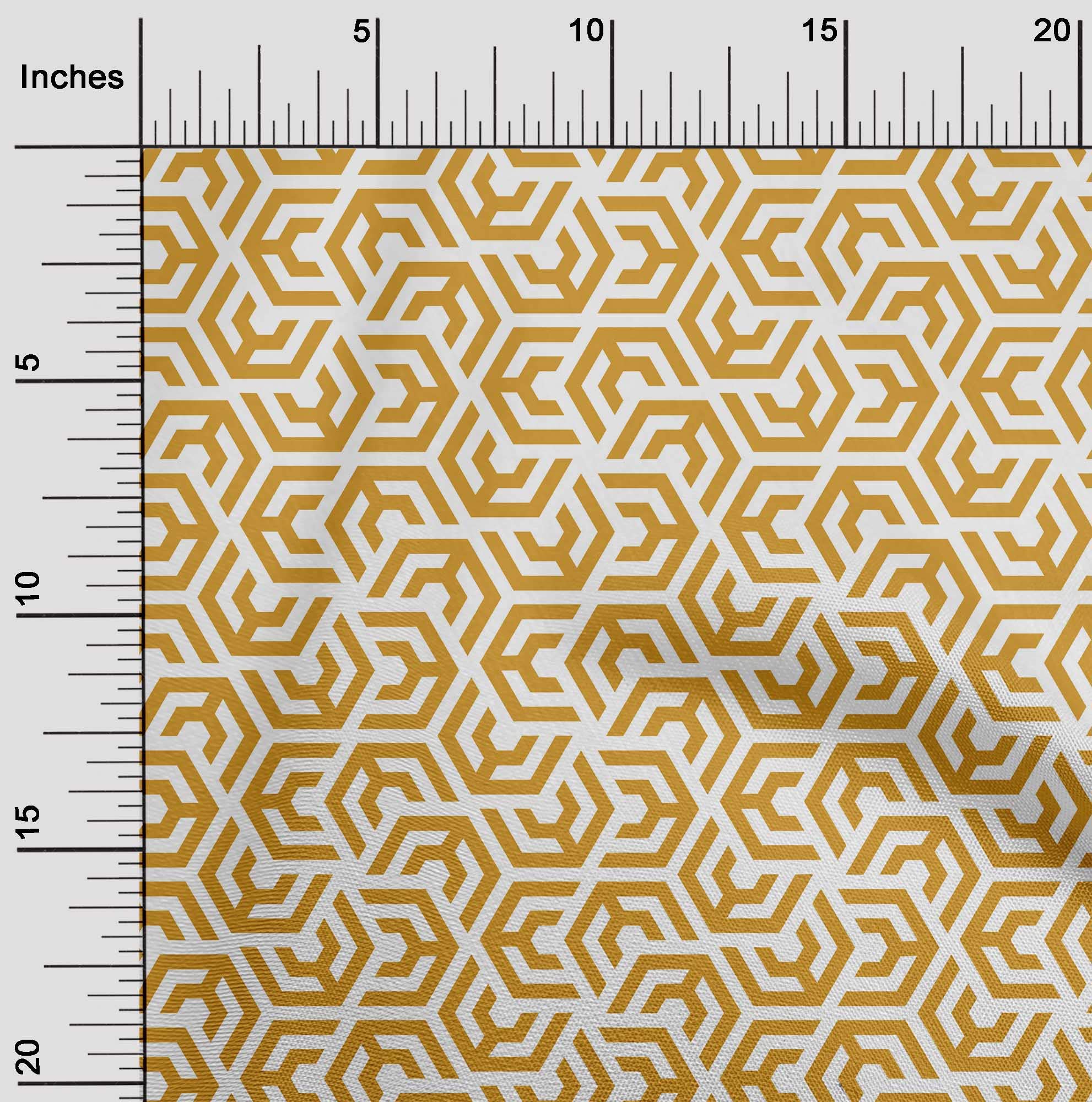 oneOone Mustard Yellow Geometric Print Polyester Spandex Fabric - 56 Inch Wide for DIY Clothing, Quilting & Home Decor Projects | Soft Stretch Material for Dresses, Curtains & Crafting