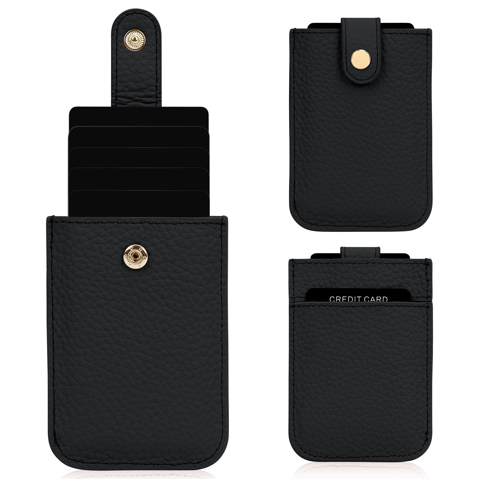 Unaone Slim Minimalist RFID Blocking Wallet - Soft Leather Front Pocket Card Holder for Men & Women | Pull-Out Card Organizer | Perfect for Travel, Work & Everyday Use (Black)