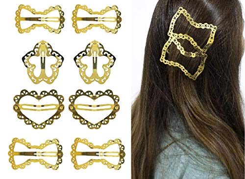LEYSIN 4-Pack Golden Metal Hair Clips for Women - Hair Styling Accessories for Everyday Use, Parties & Weddings