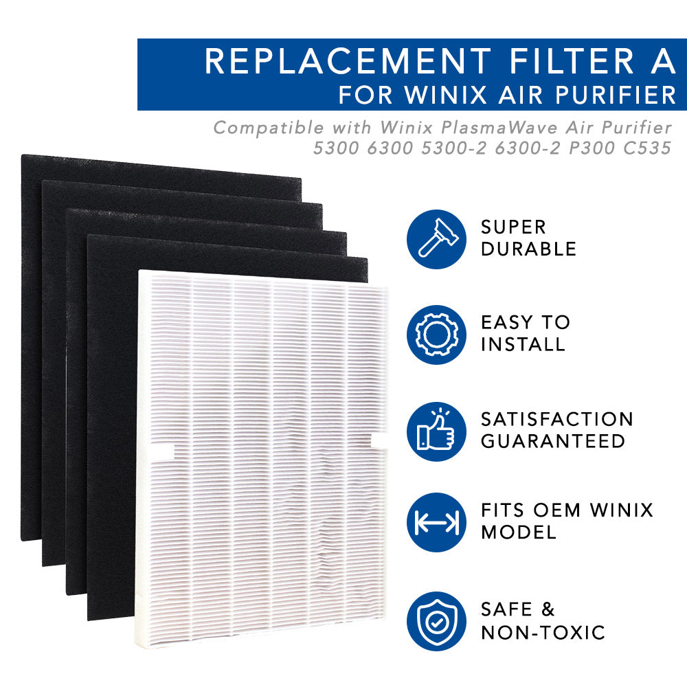 MaximalPower Winix 115115 Replacement Filter A - Compatible with C535, 533-2, P300, 5300 Air Purifiers | HEPA Filter for Clean Air at Home & Office