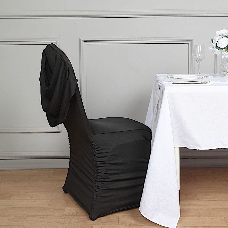 Premium Ruched Fitted Spandex Banquet Chair Covers - Elegant Stretchable Event Chair Slipcovers for Weddings, Parties & Formal Occasions