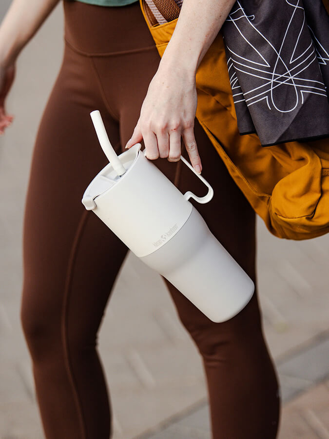Klean Kanteen Rise 36oz (1065ml) Stainless Steel Tumbler with Straw Lid - Insulated Travel Mug for Hot & Cold Drinks, Perfect for Office, Gym, Hiking and Outdoor Activities